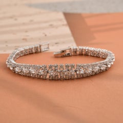 Natürliches 8,92 Karat SI/H Diamant breites Armband 14 Karat Weißgold Feiner Schmuck