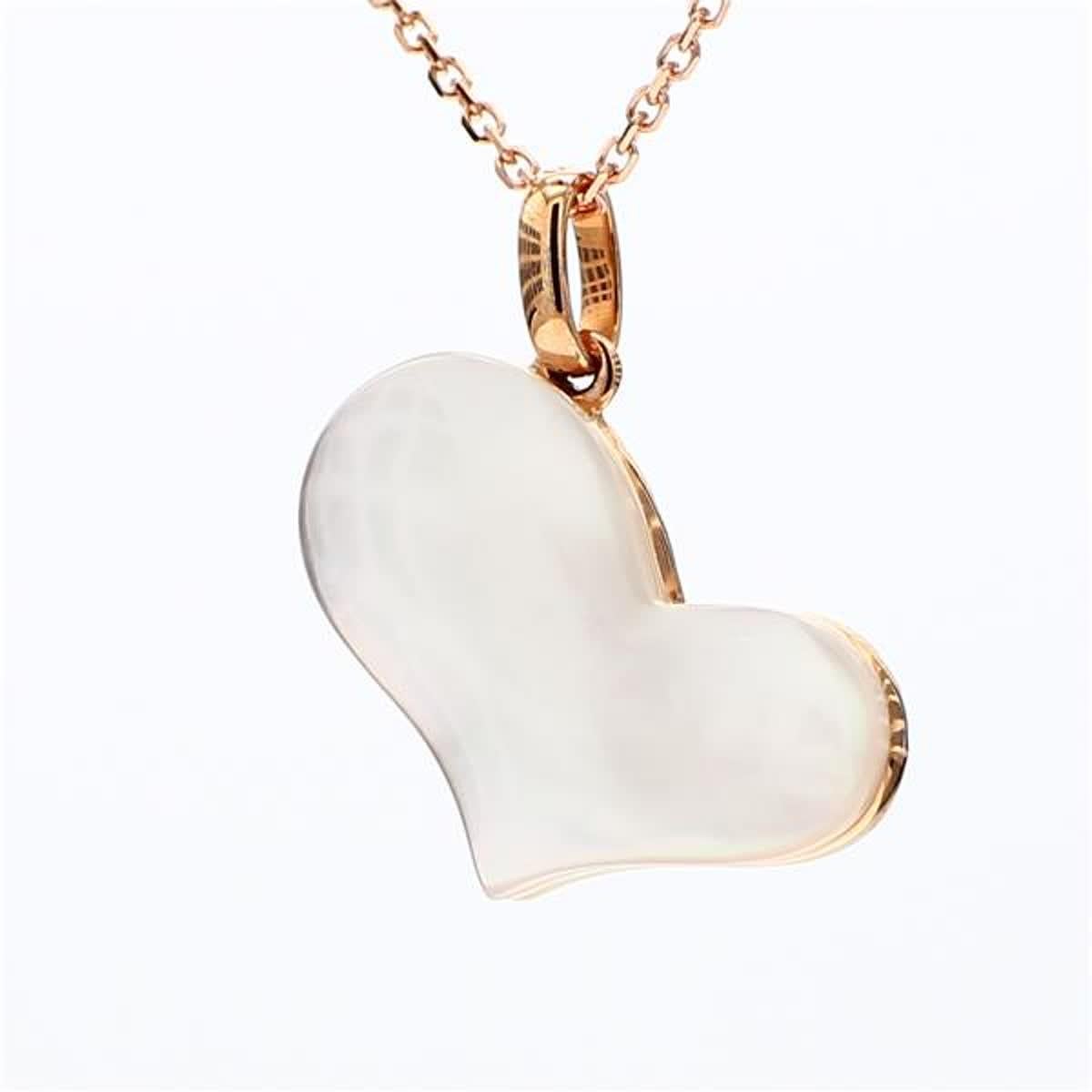 Natural Pink Shell/Pearl and White Diamond 1.06 Carat TW Gold Reversible Pendant In New Condition For Sale In New York, NY