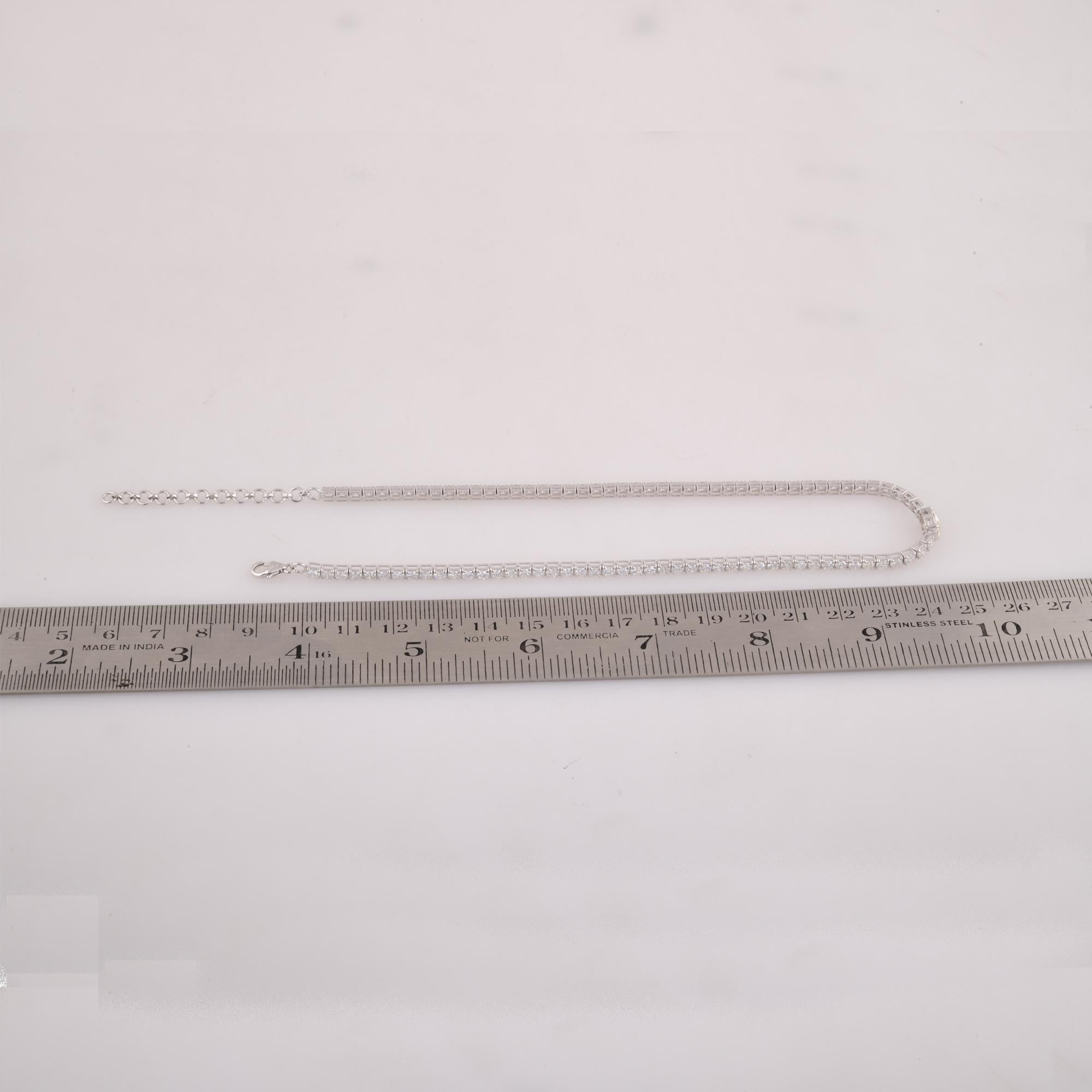 Natural 9.25 Carat SI/H Diamond Chain Choker Necklace 14 Karat White Gold In New Condition For Sale In Diera, Dubai