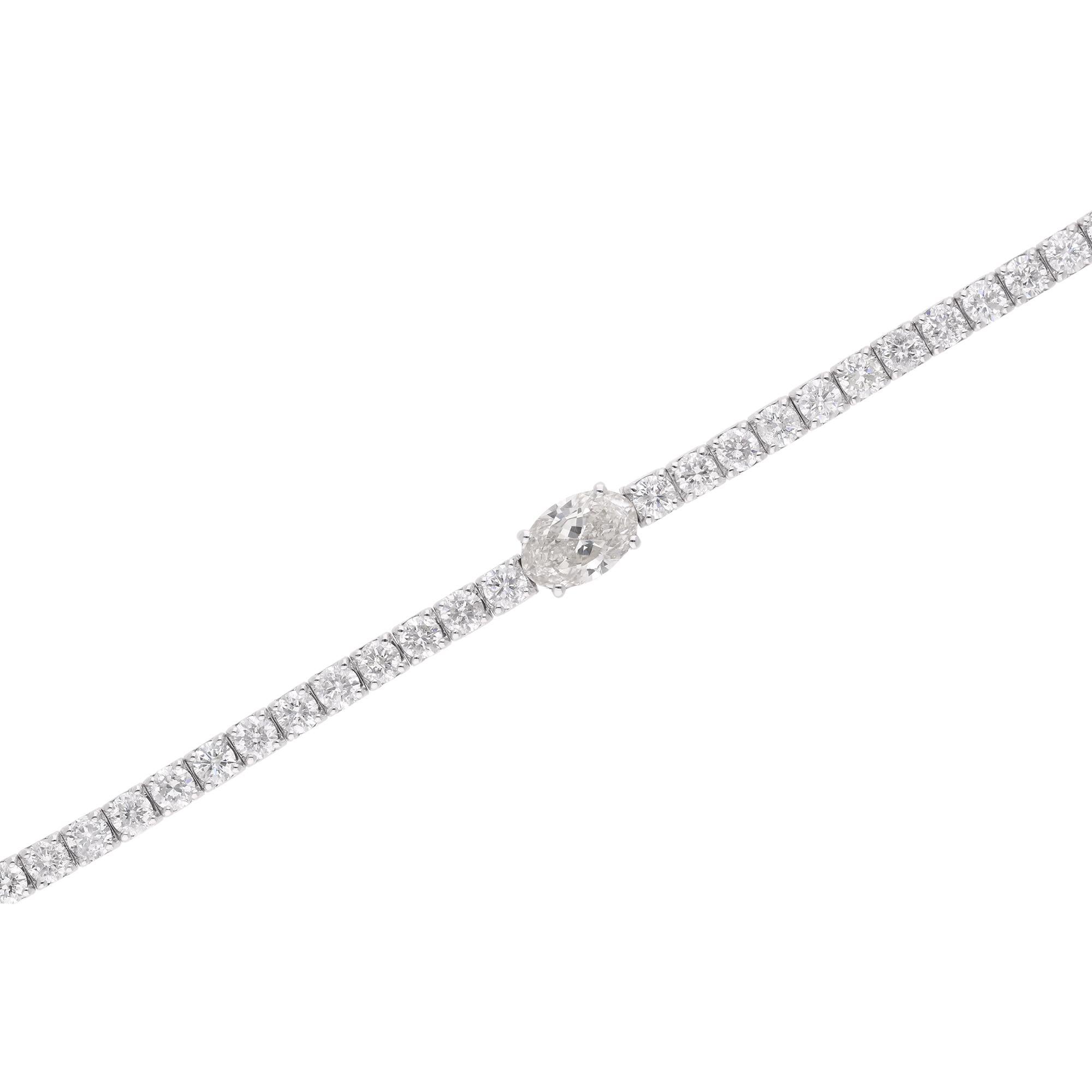Natürliche 9,25 Karat SI/H Diamantkette Choker-Halskette 18 Karat Weißgold (Moderne) im Angebot