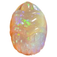 Natural 9.35 Ct Carved Crystal Australian Opal Scarab mined by Sue Cooper