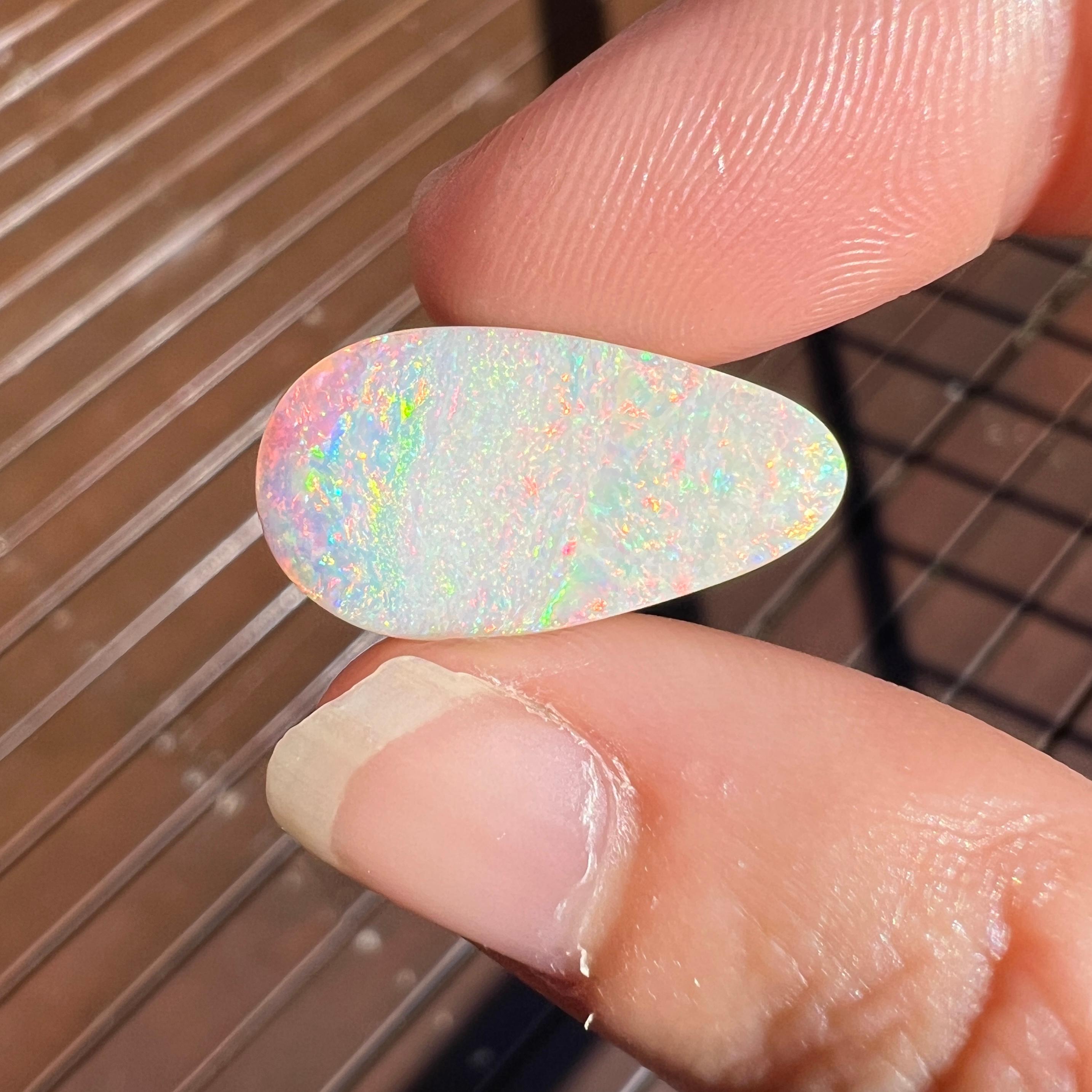 Women's Natural 9.42 Ct Australian light pastel boulder opal mined by Sue Cooper For Sale