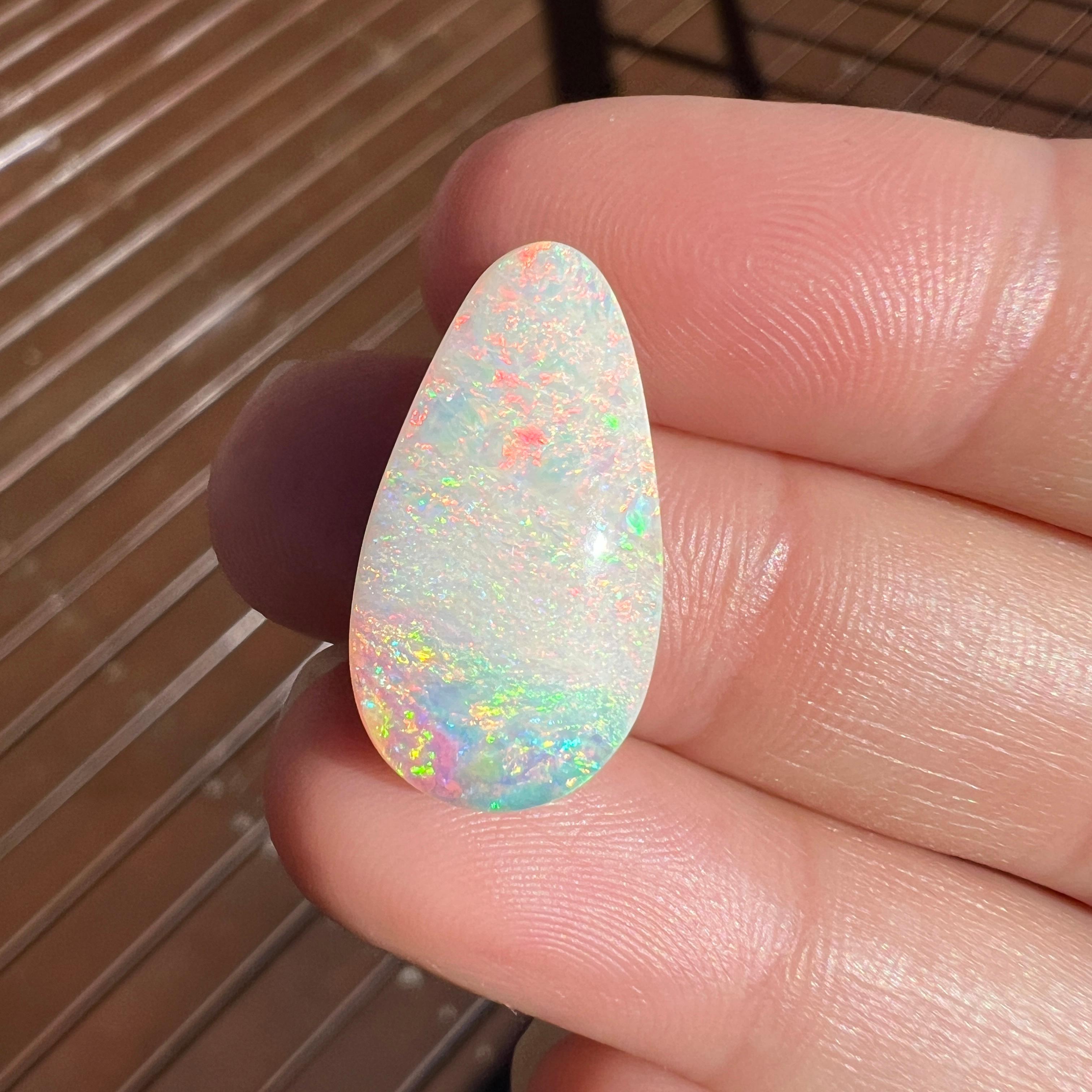 Natural 9.42 Ct Australian light pastel boulder opal mined by Sue Cooper For Sale 1