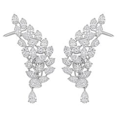 Orecchini a perno con diamante naturale da 9,52 carati SI/HI Orecchini a perno di dichiarazione in oro bianco 14k