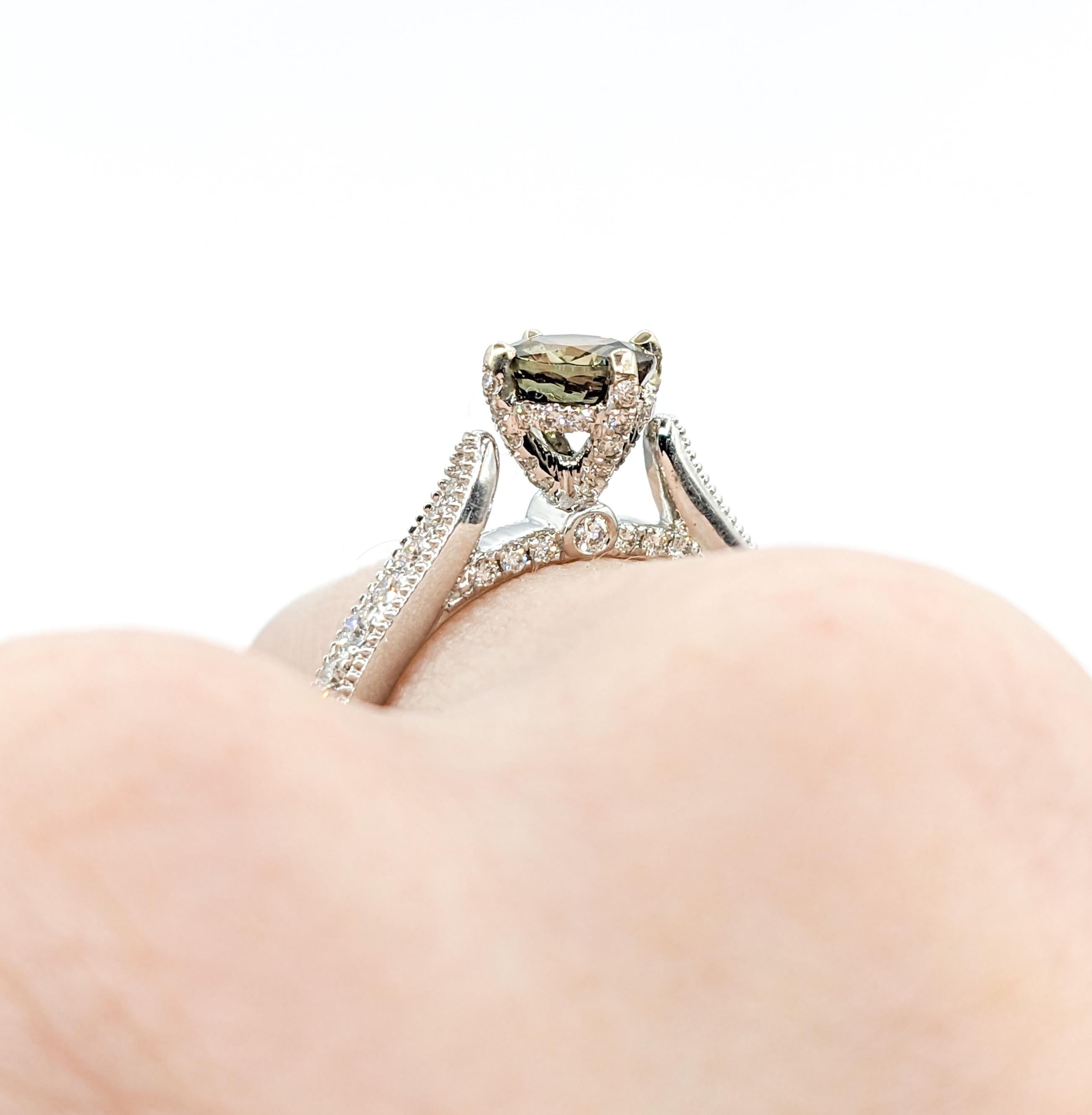 Natural .95ct Alexandrite & Diamond Fashion Ring For Sale 3