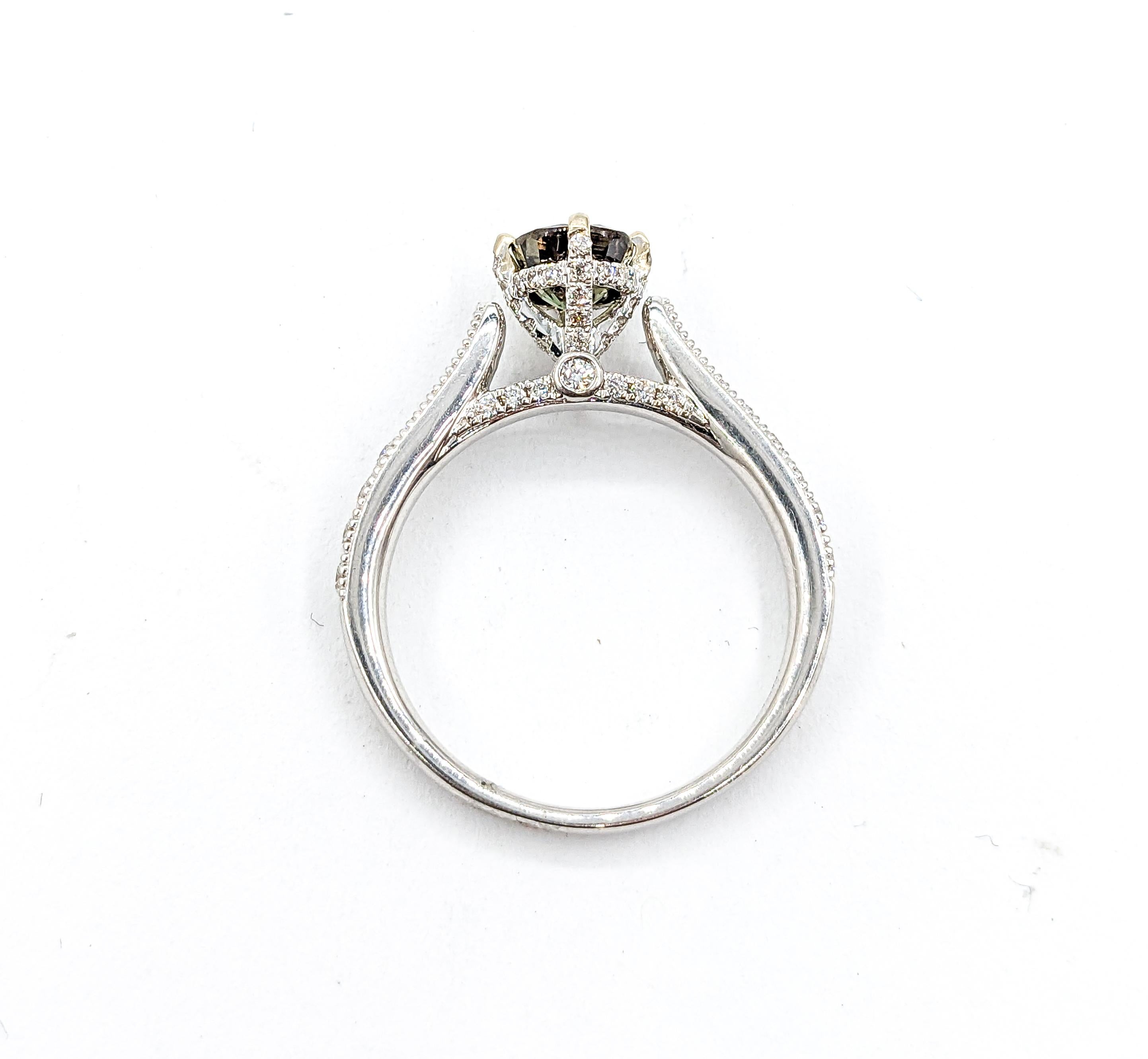 Natural .95ct Alexandrite & Diamond Fashion Ring For Sale 5