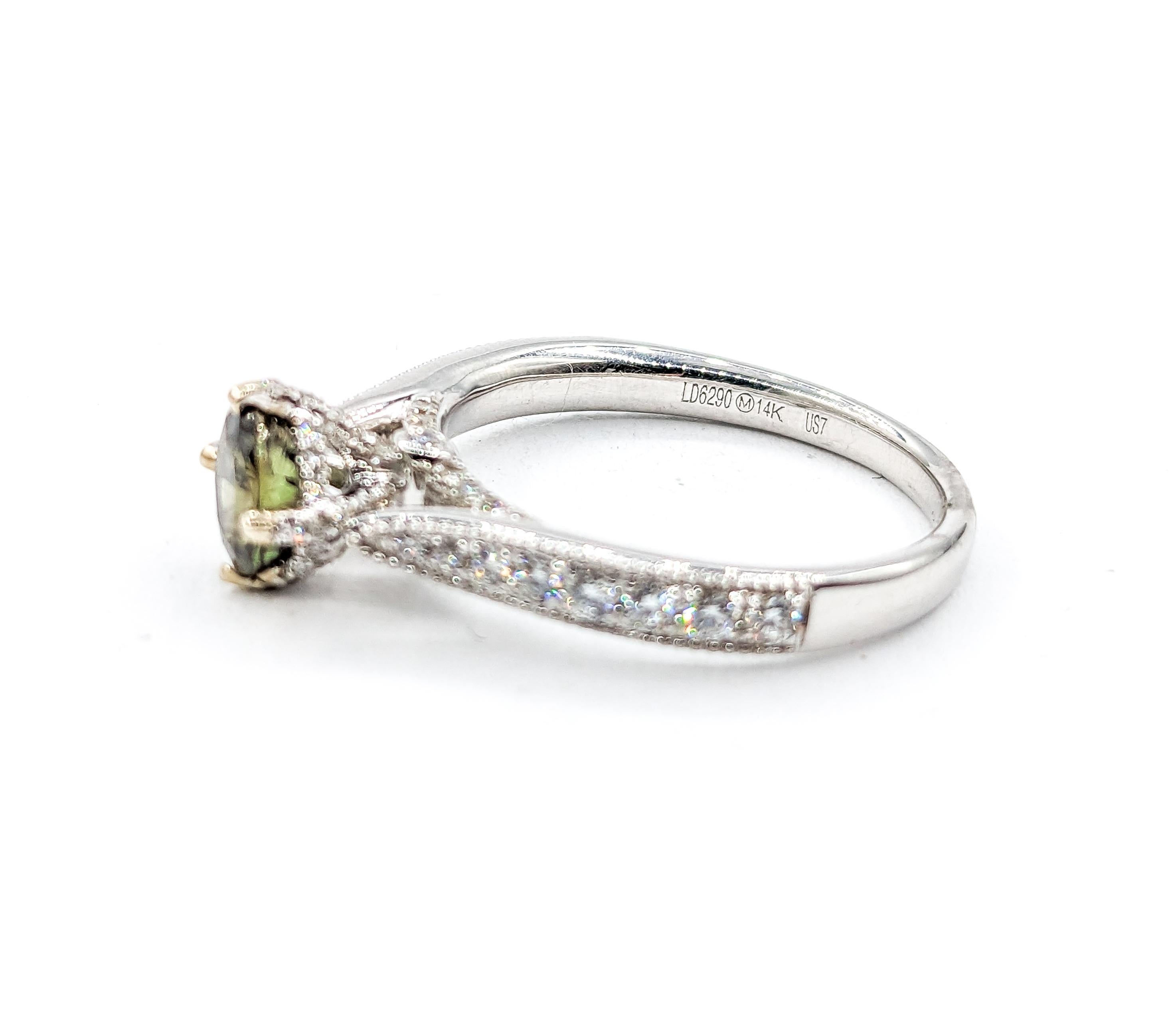 Natural .95ct Alexandrite & Diamond Fashion Ring For Sale 7