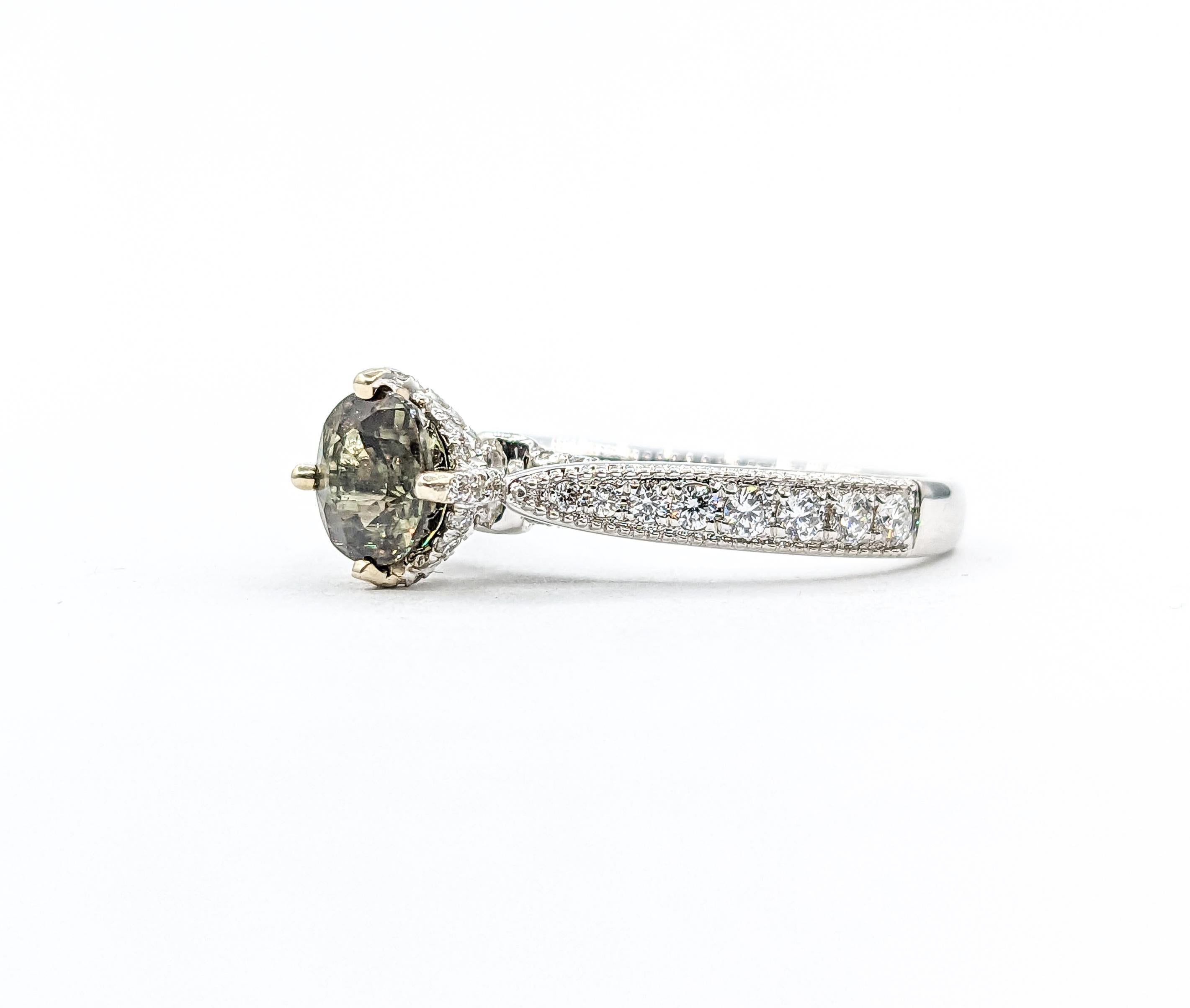 Natural .95ct Alexandrite & Diamond Fashion Ring For Sale 8