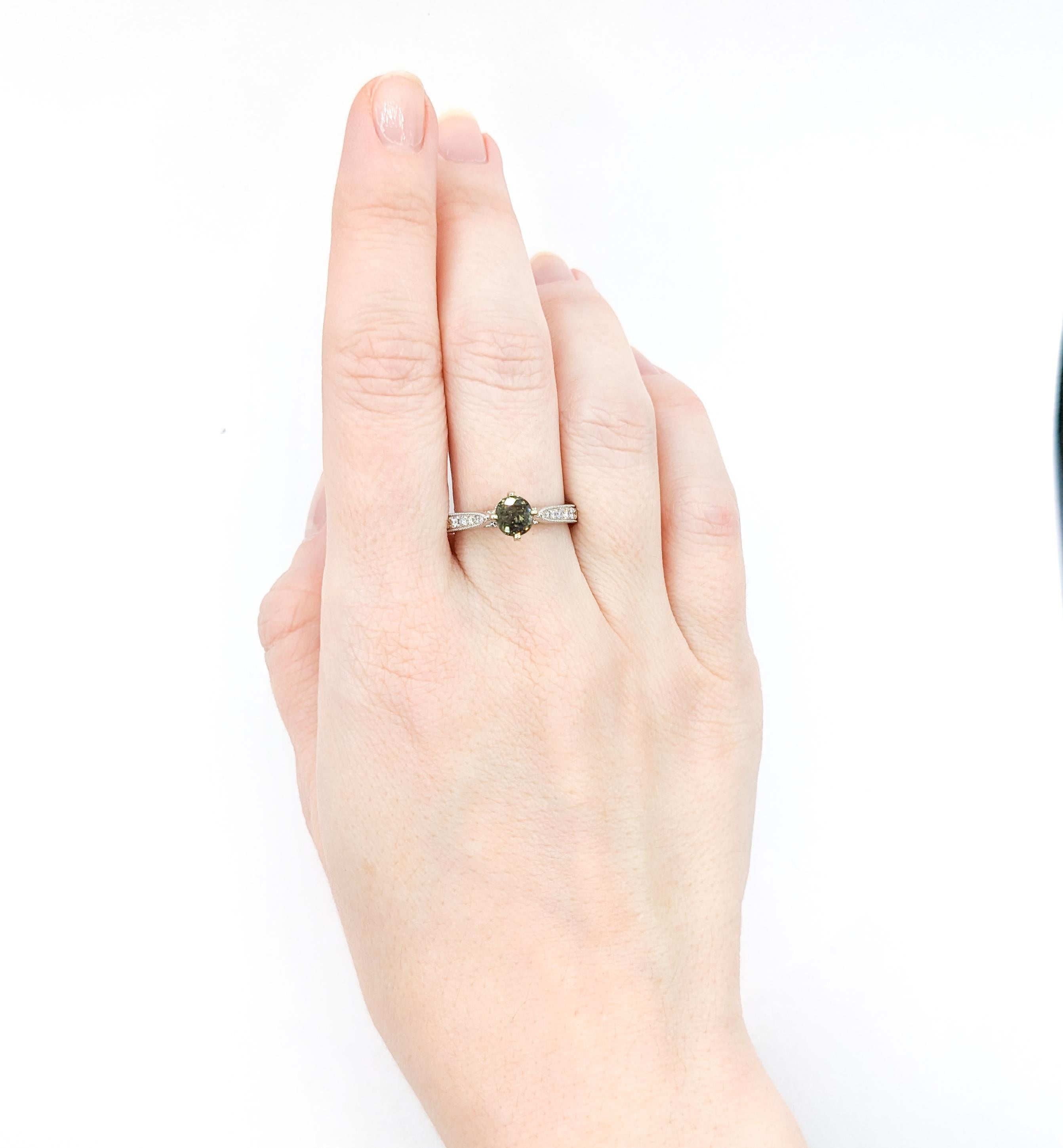 Women's Natural .95ct Alexandrite & Diamond Fashion Ring For Sale