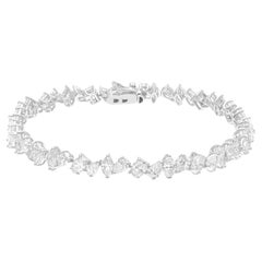 Pulsera de varios diamantes naturales de 9,67 quilates de oro blanco de 18 quilates Joyería hecha a mano