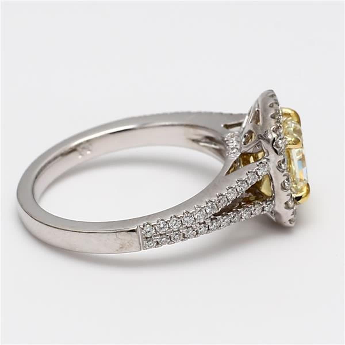 Natural Yellow Radiant and White Diamond 1.56 Carat TW Gold Cocktail Ring In New Condition In New York, NY
