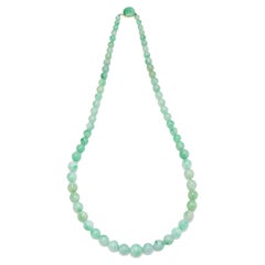 Natural a Grade Jade Necklace with 15kt Gold Clasp, with Certificate