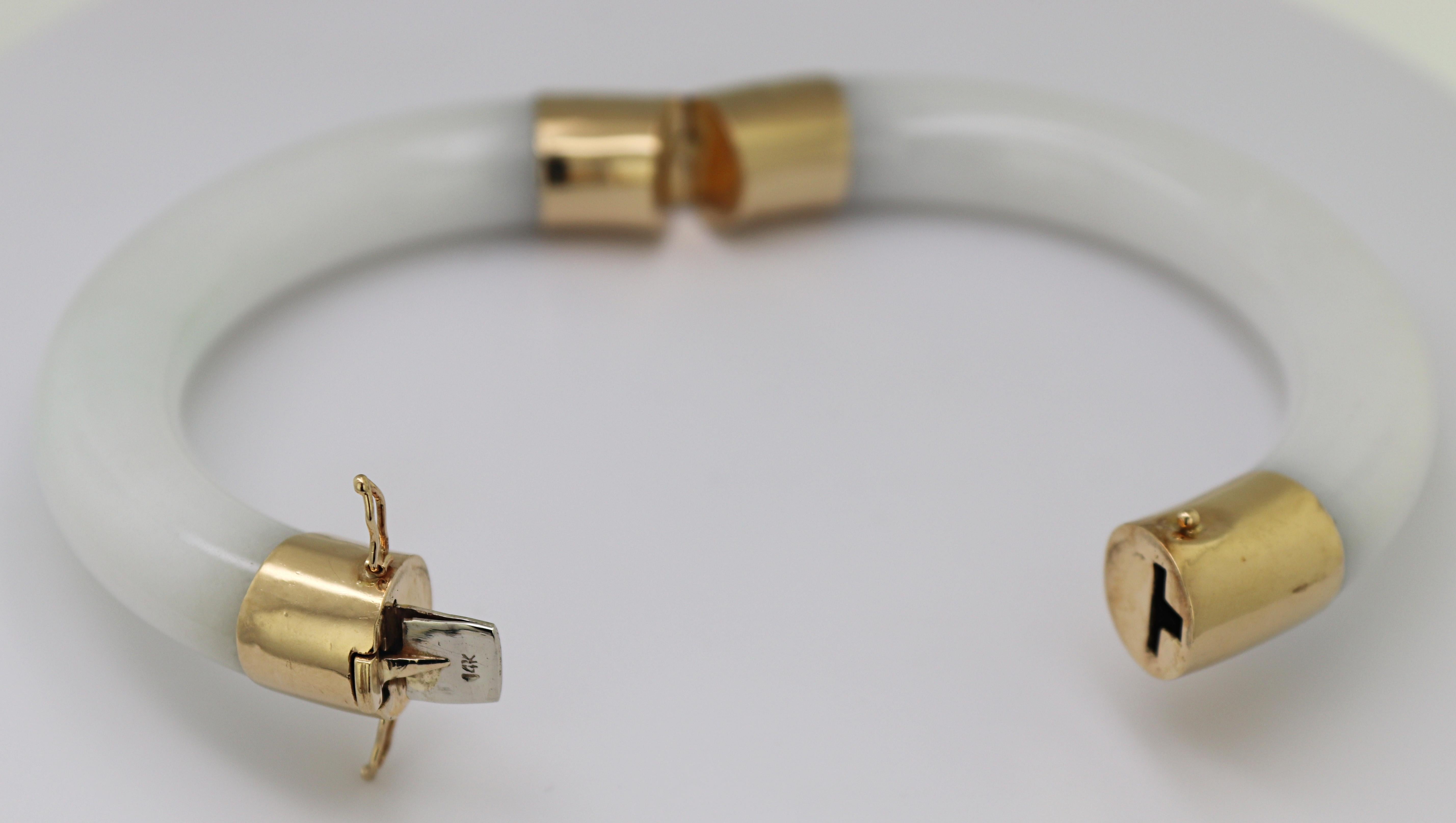 A Jadeit Mason Kay Bericht zertifizierter, Gelbgold-Armreif für Damen oder Herren im Angebot