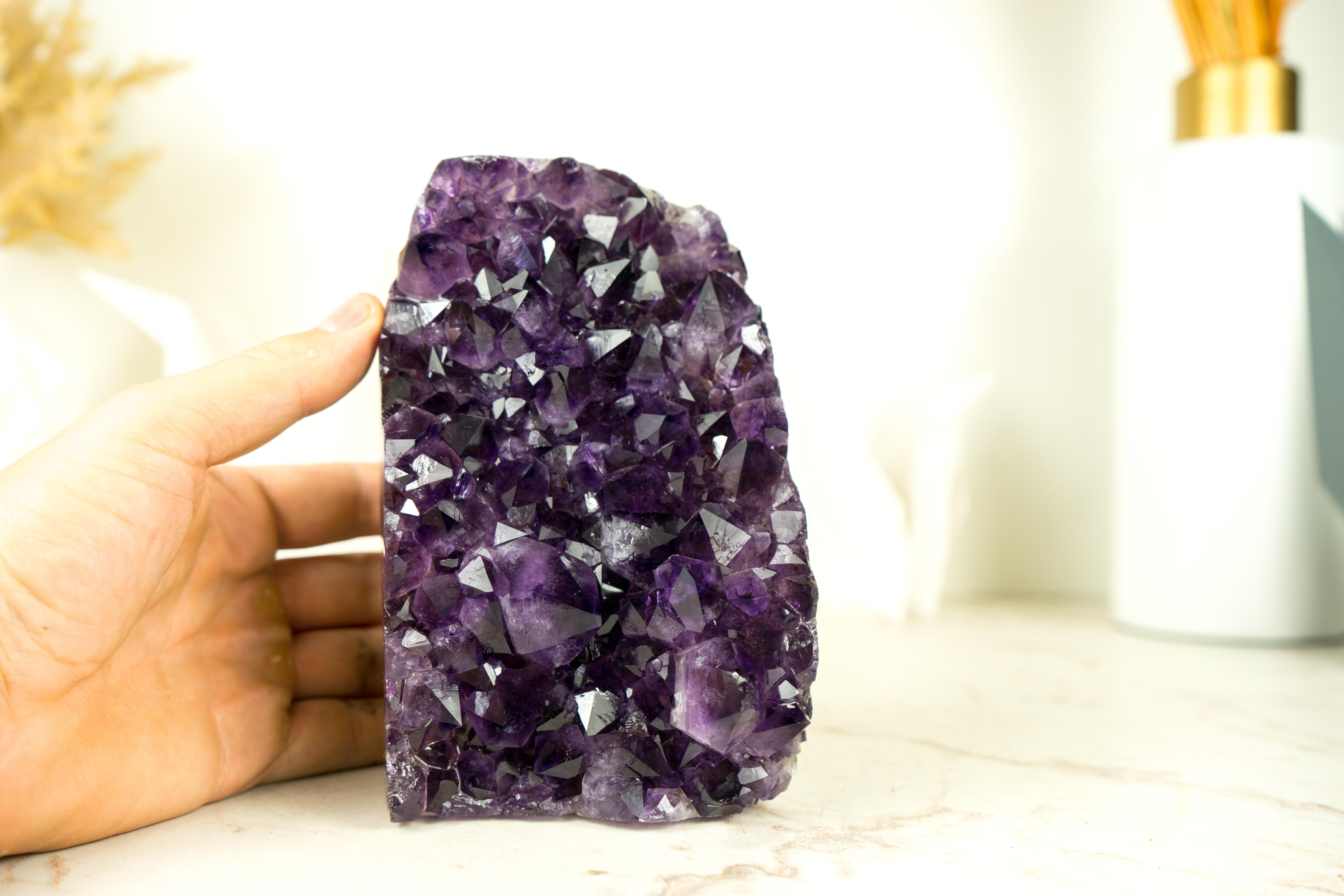 Agate Natural AAA Amethyst Cluster, with Sparkly, AAA Deep Purple Amethyst For Sale