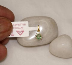 IGI Certified 0.28ct Natural Emerald and Diamond Pendant in 18K Gold