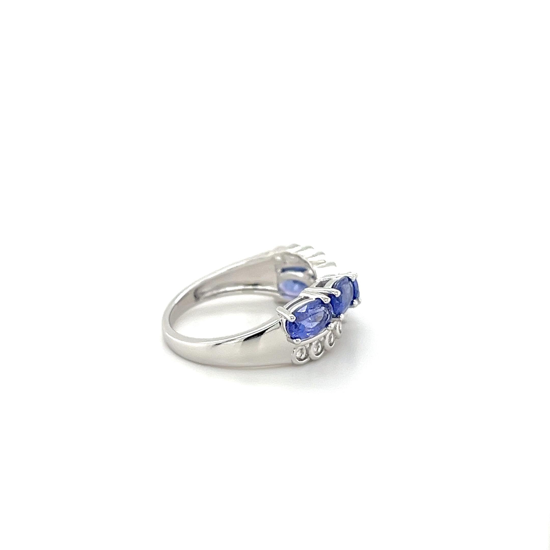 Anillo de tanzanita natural talla oval AAA - Plata de ley - Anillo de Piedra de Nacimiento de Diciembre Corte oval en venta