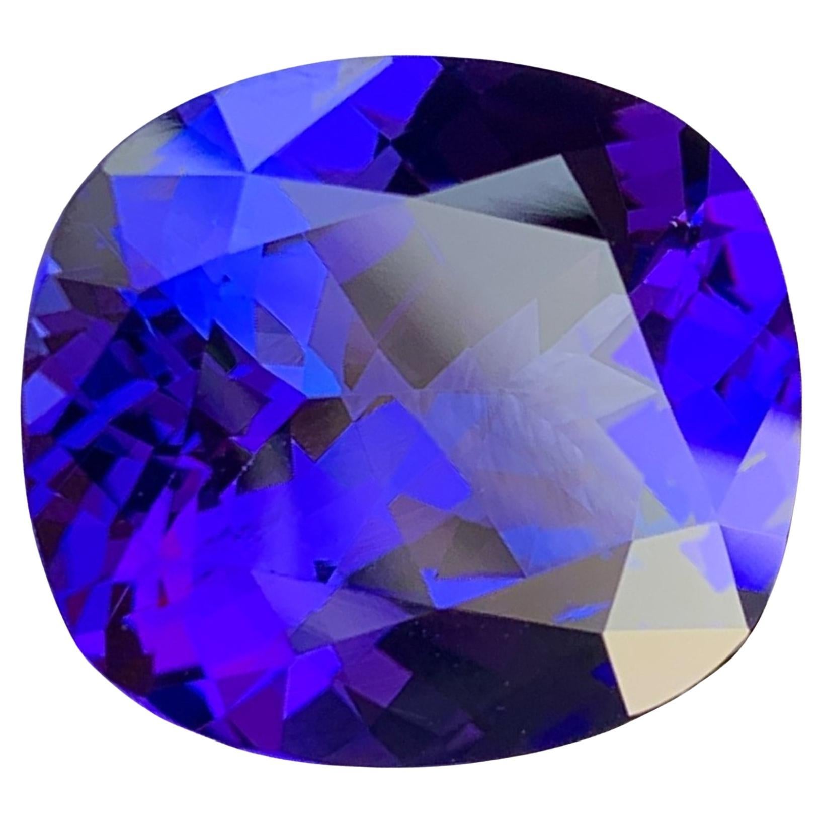 Gemma di tanzanite AAA naturale a forma di cuscino per la creazione di gioielli 21,46 carati in vendita