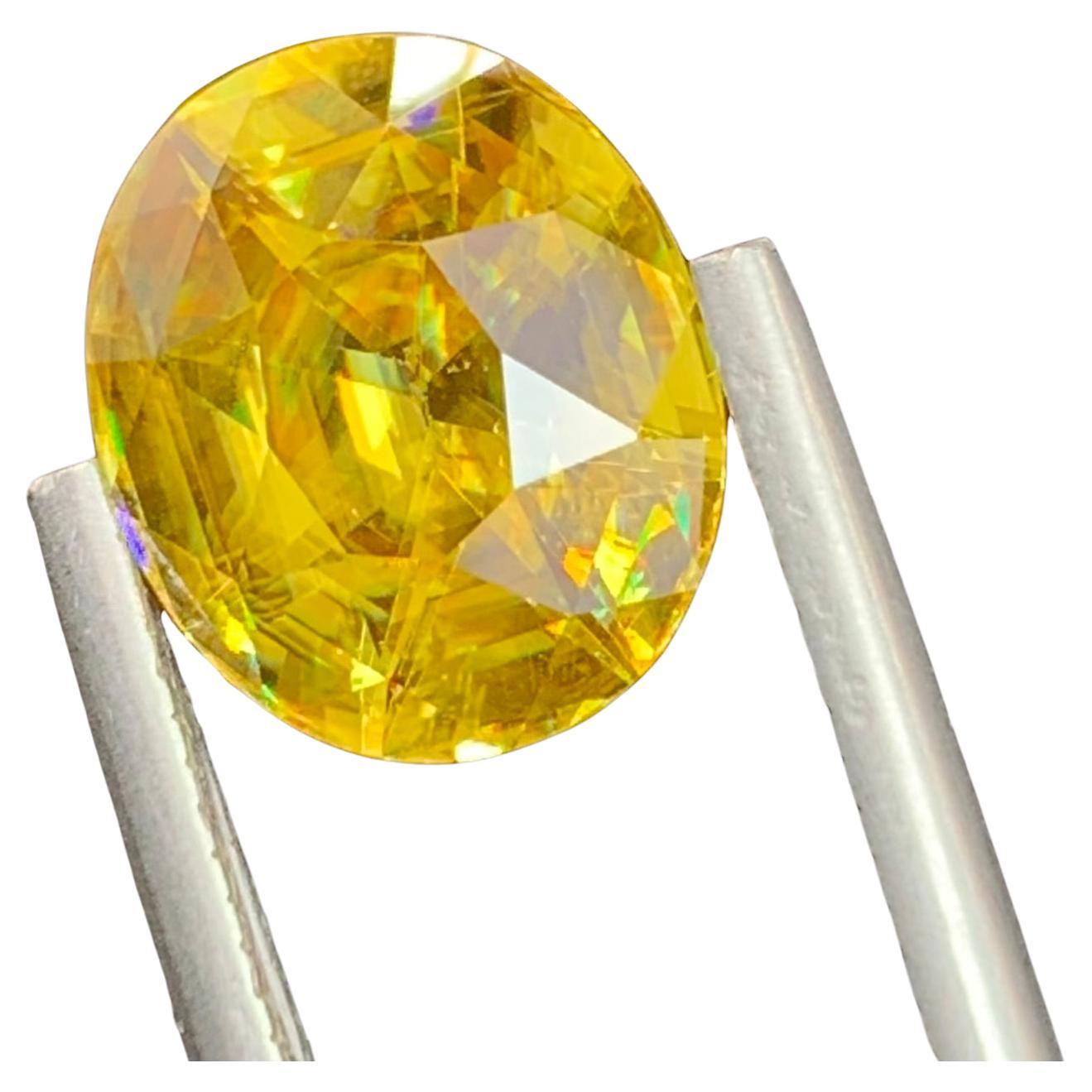 Natural AAA Top Quality Fire Sphene 4.90 Carat Titanite Oval Shape Gem For Ring 