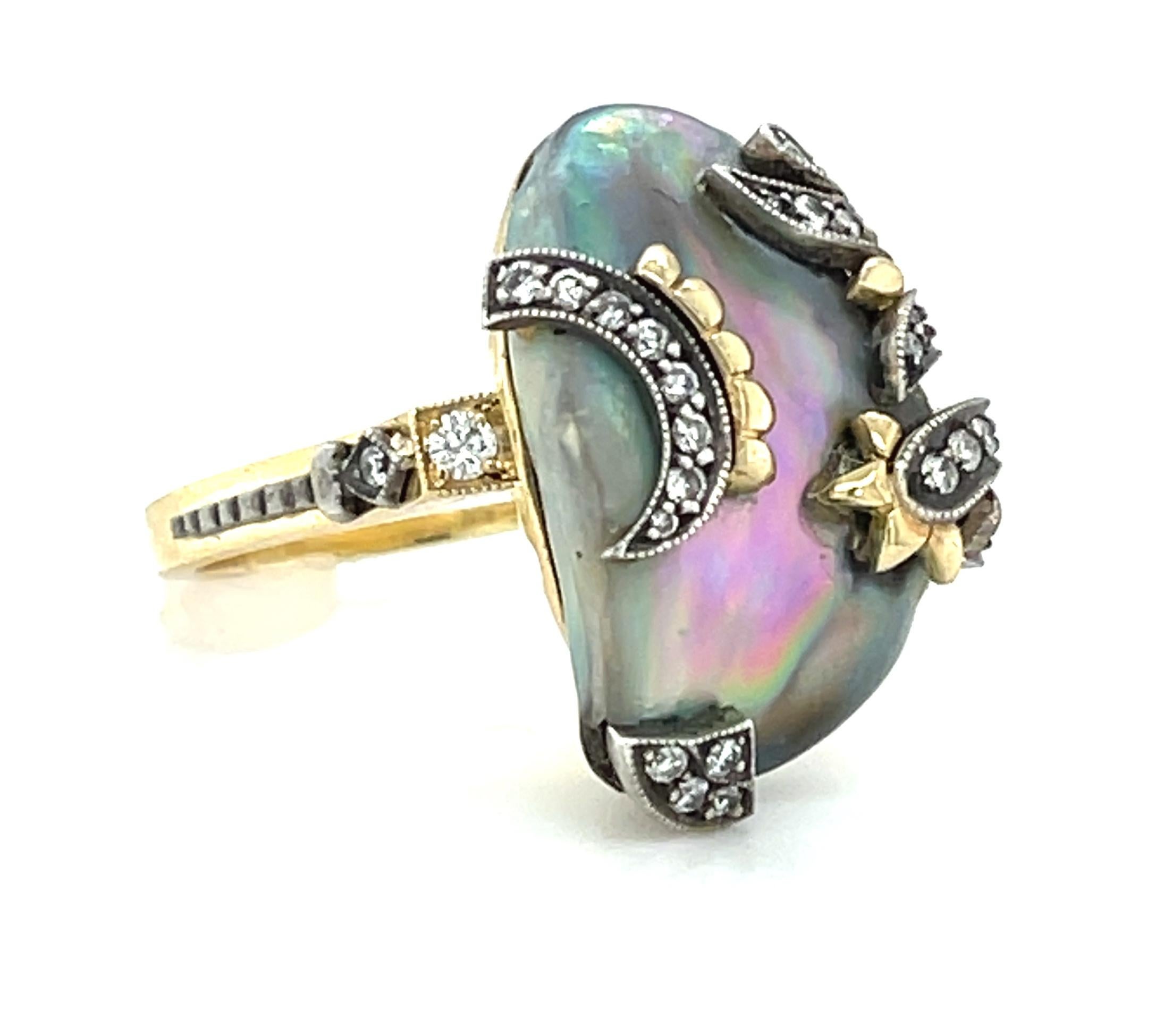 abalone pearl ring