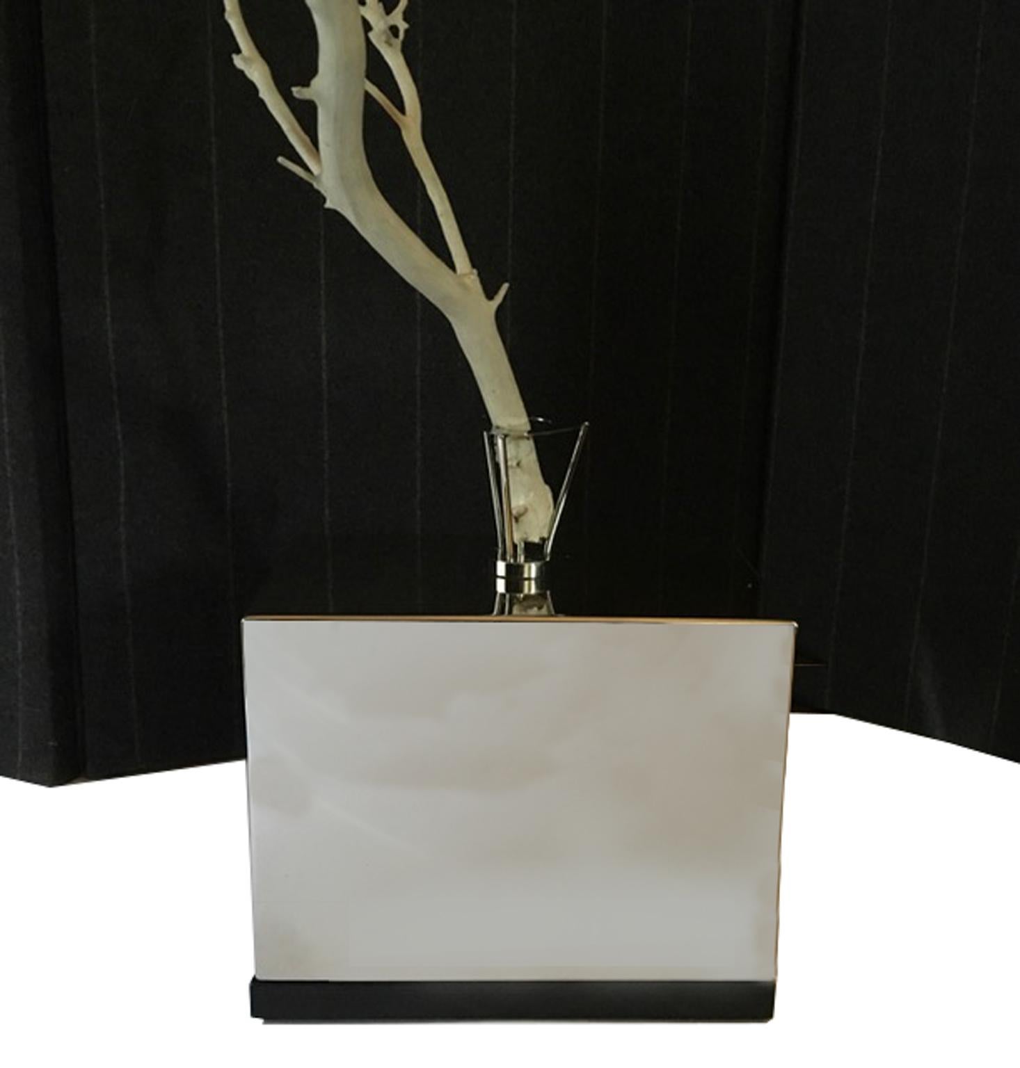 Italian Italy Natural Abstract White Birch Branch on Chrome Stand For Sale