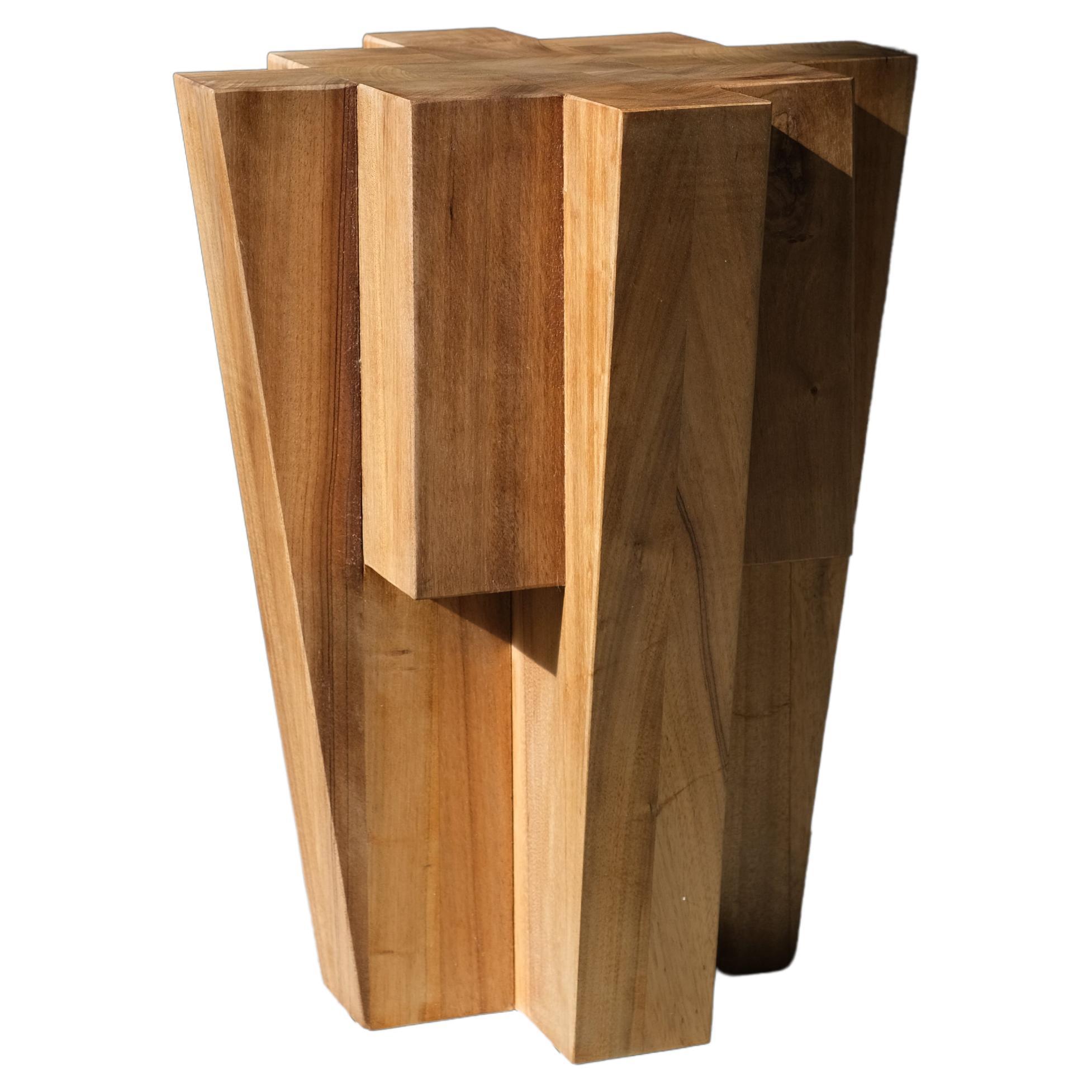 Natural African Walnut Bunker Side Table by Arno Declercq
