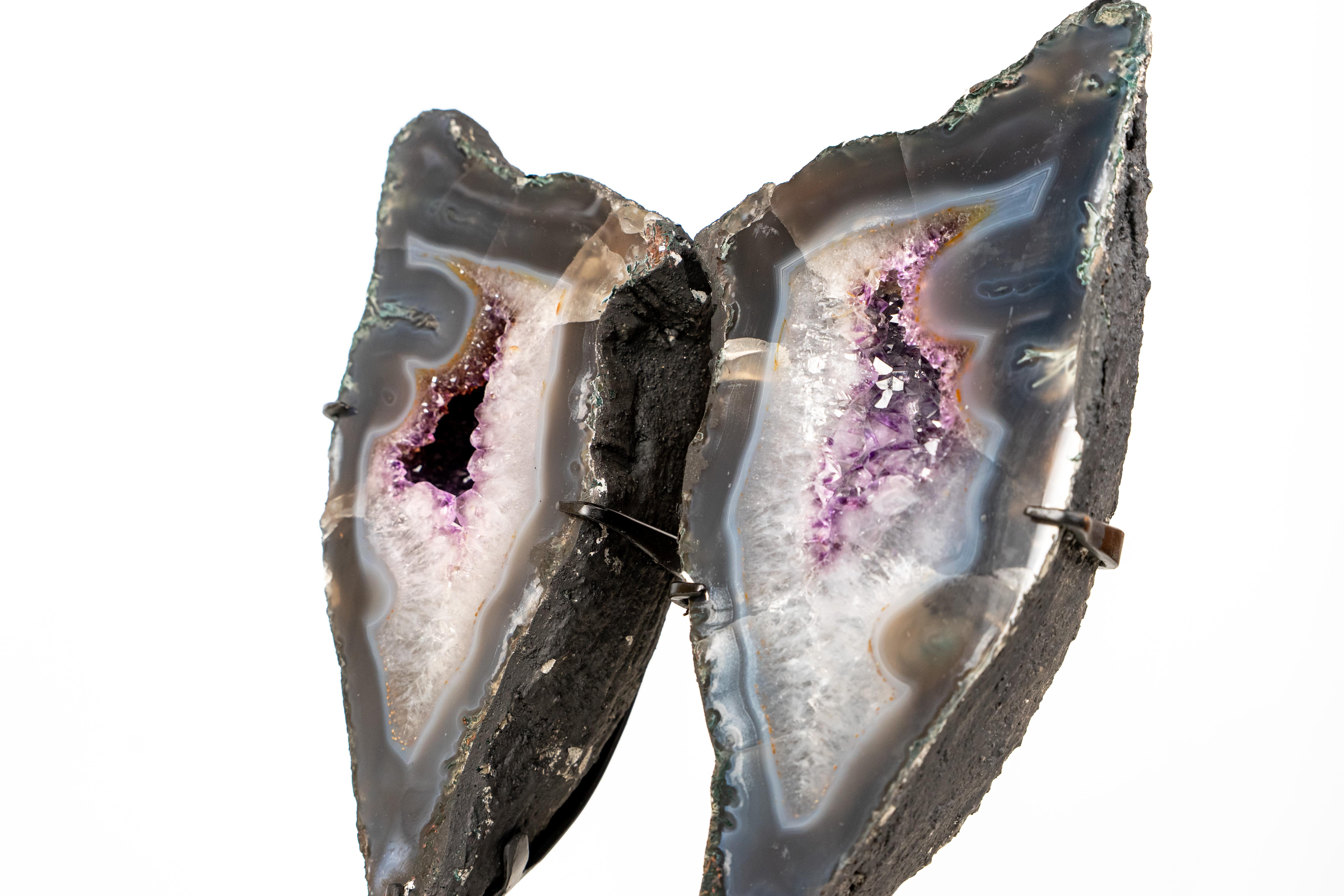 Brazilian Natural Agate Butterfly Geode Wings For Sale