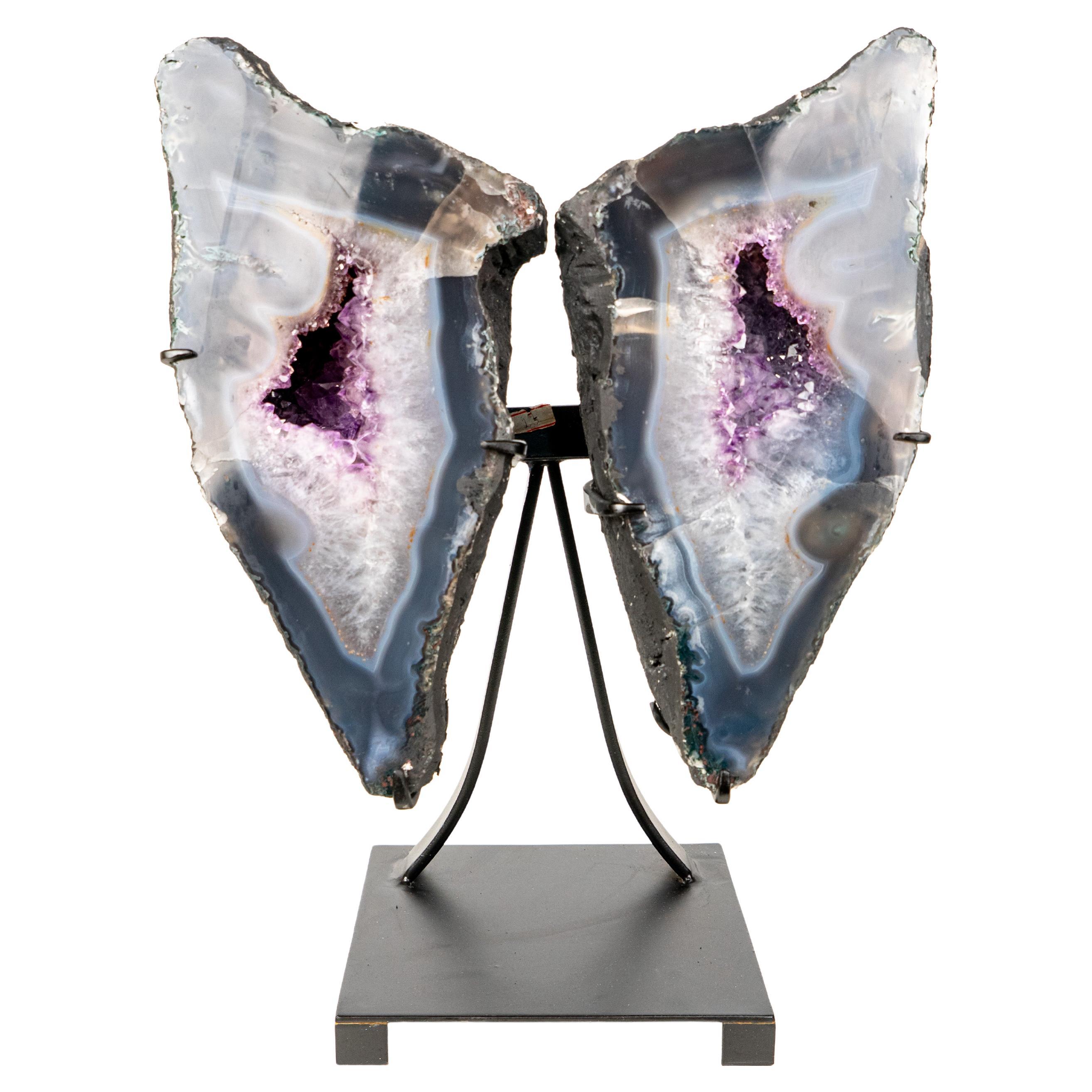 Agata naturale Farfalla Geode Ali