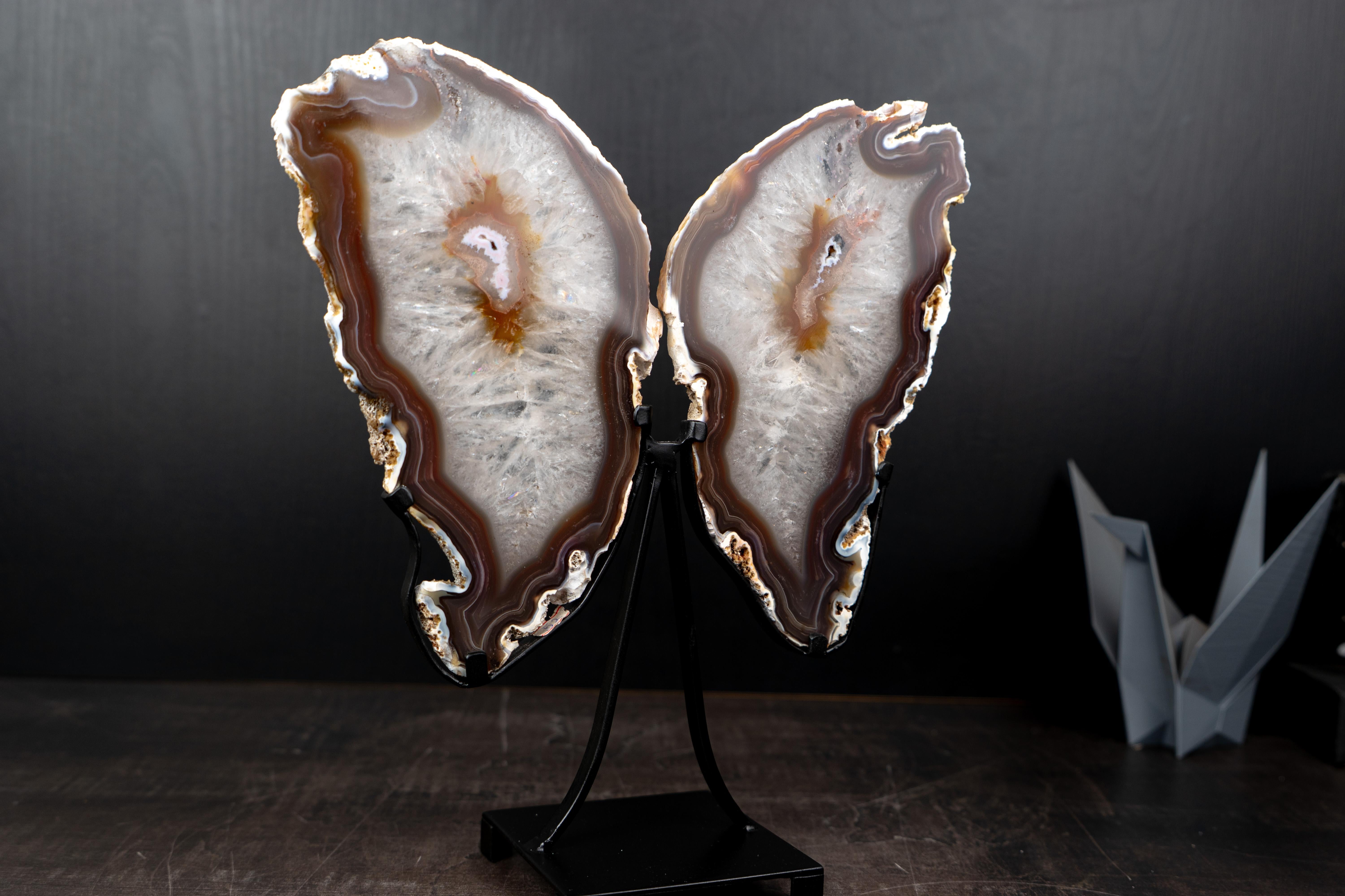 Natural Agate Butterfly Wings Sculpture For Sale 4