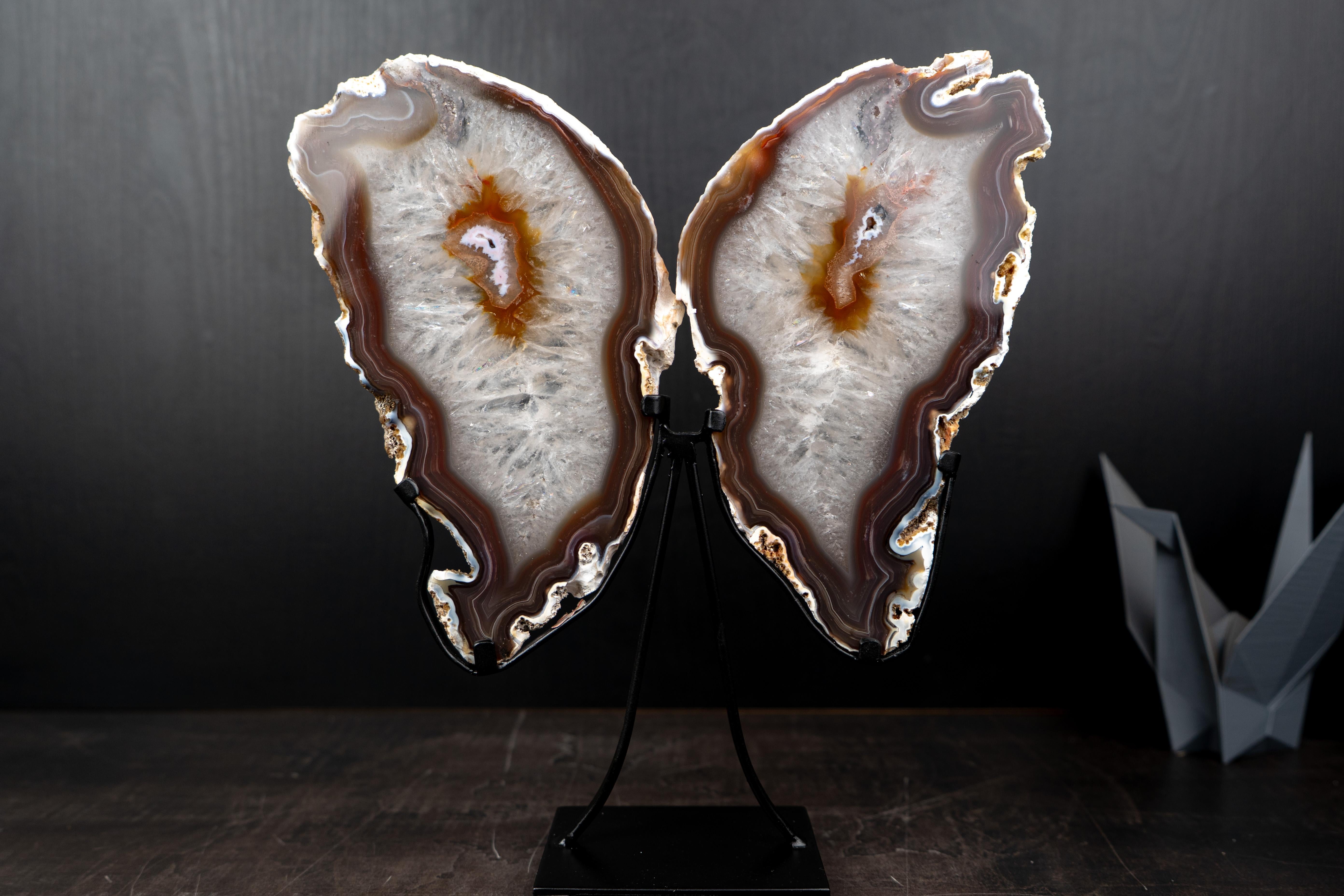 Natural Agate Butterfly Wings Sculpture For Sale 1