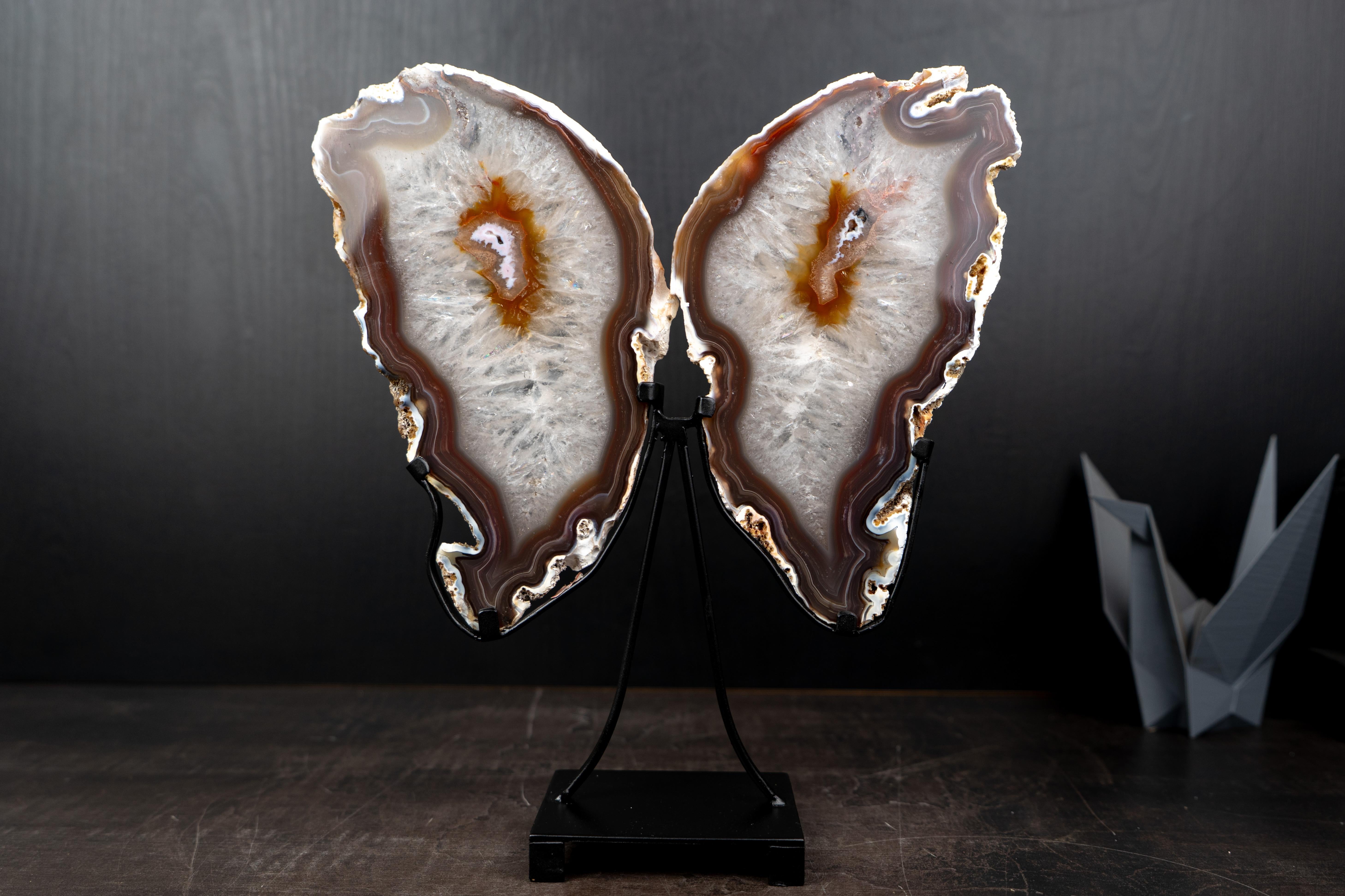 Natural Agate Butterfly Wings Sculpture For Sale 2