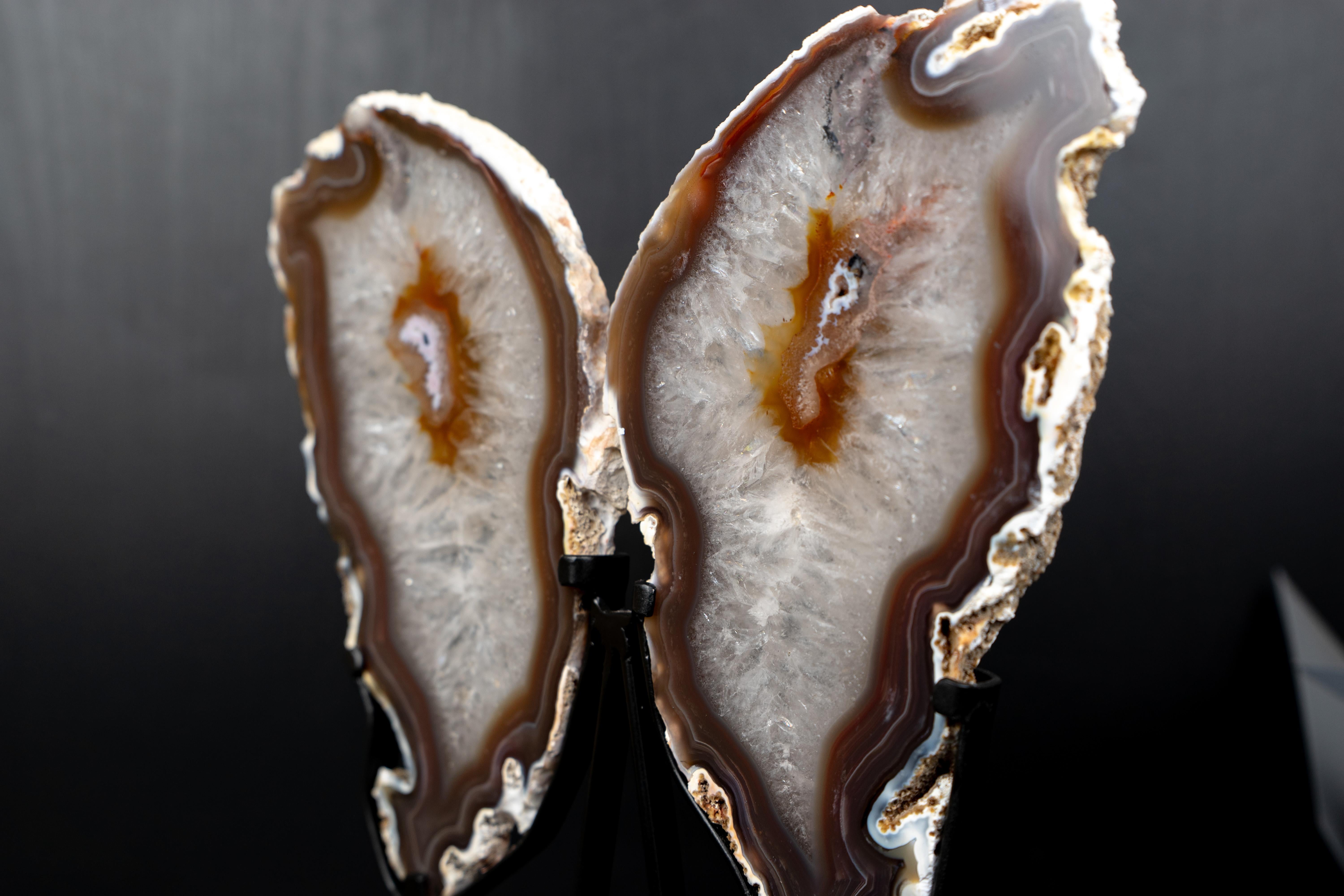 Natural Agate Butterfly Wings Sculpture For Sale 3