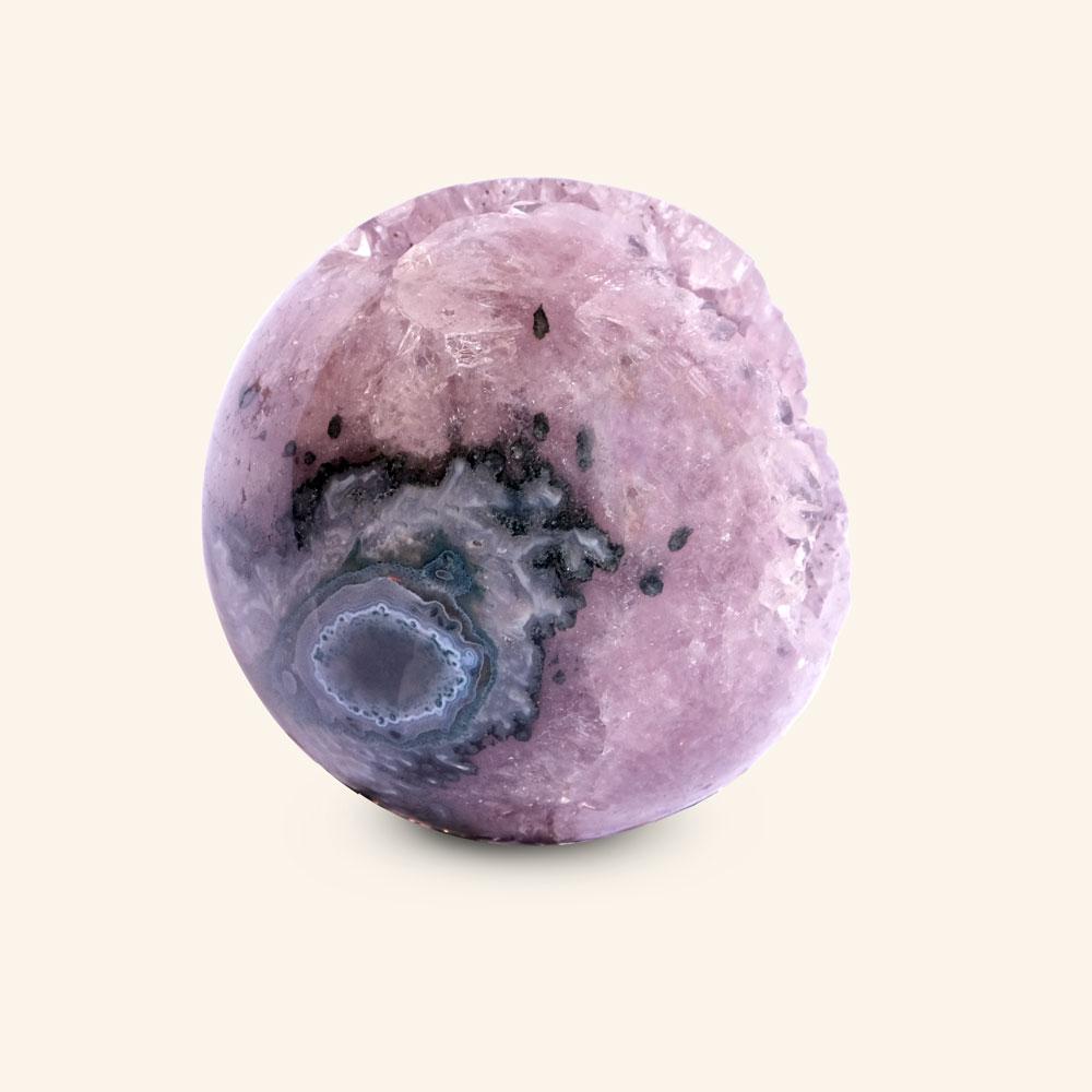 Natural Agate Crystal Sphere in Blue and Purple Colors Decorative Piece In New Condition For Sale In Porto, 13
