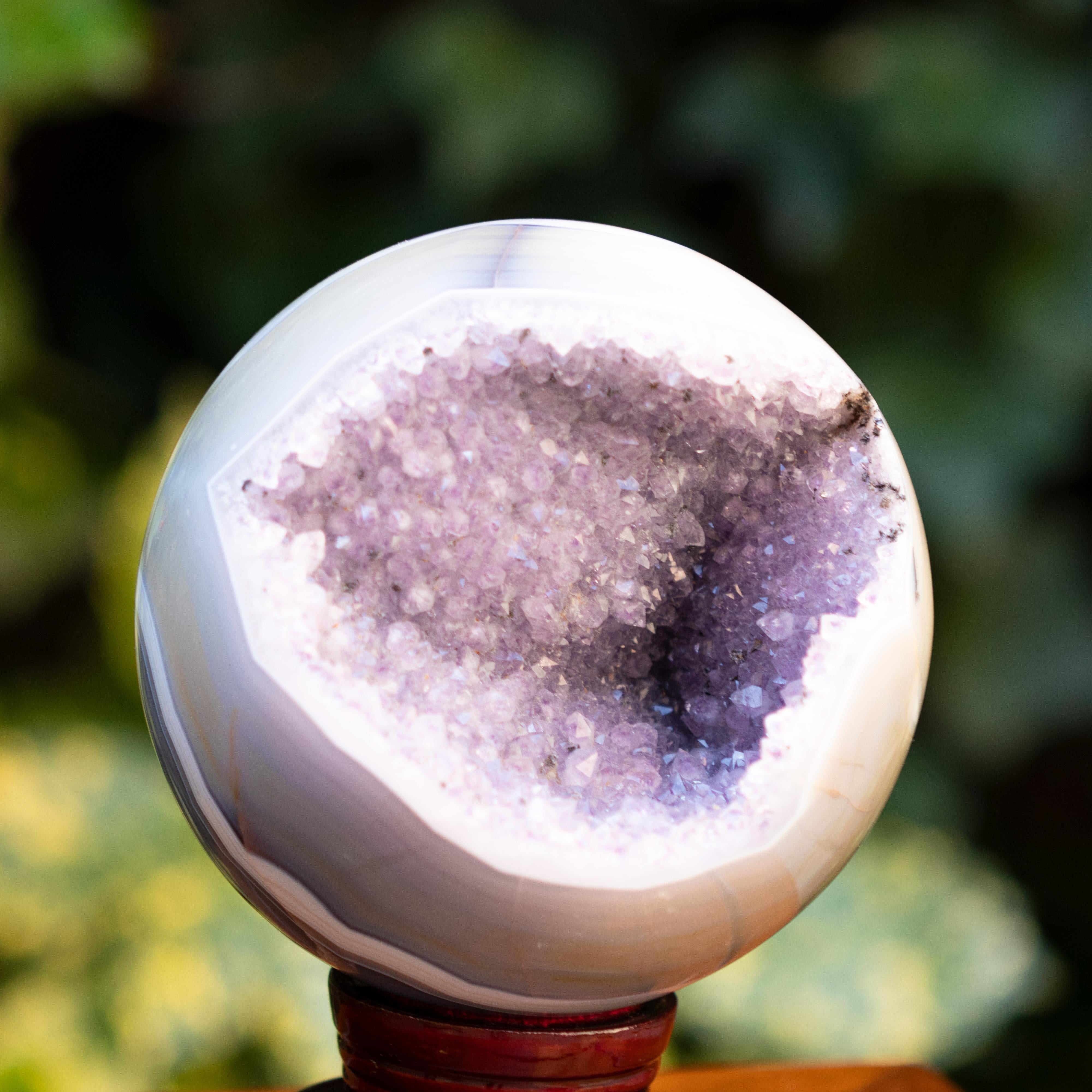 Arts and Crafts Natural Agate Geode Druze Amethyst Minerals Crystal Healers Meditation Sphere