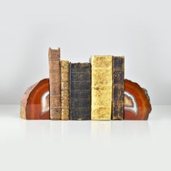 Natural Agate Geode Quartz Bookends - Unique Semi-Precious Gemstone Decor