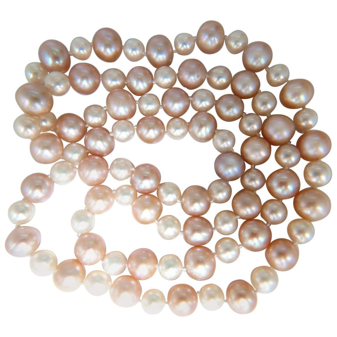Natural Akoya and Freshwater Endless Necklace* For Sale