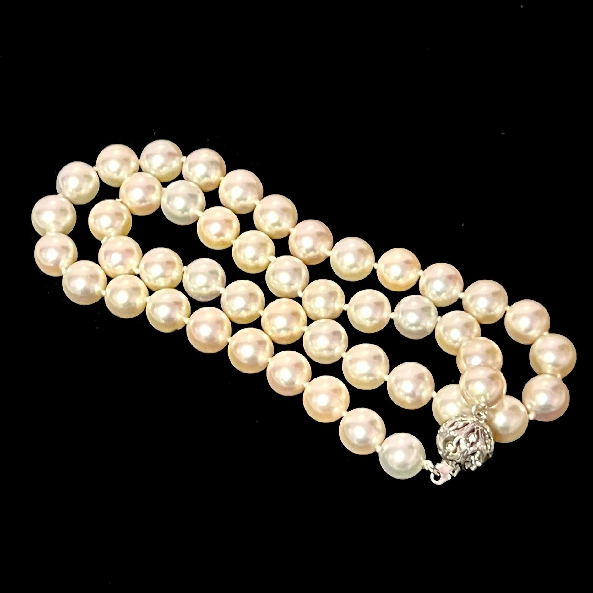 Natural Akoya Pearl Diamond Necklace 18