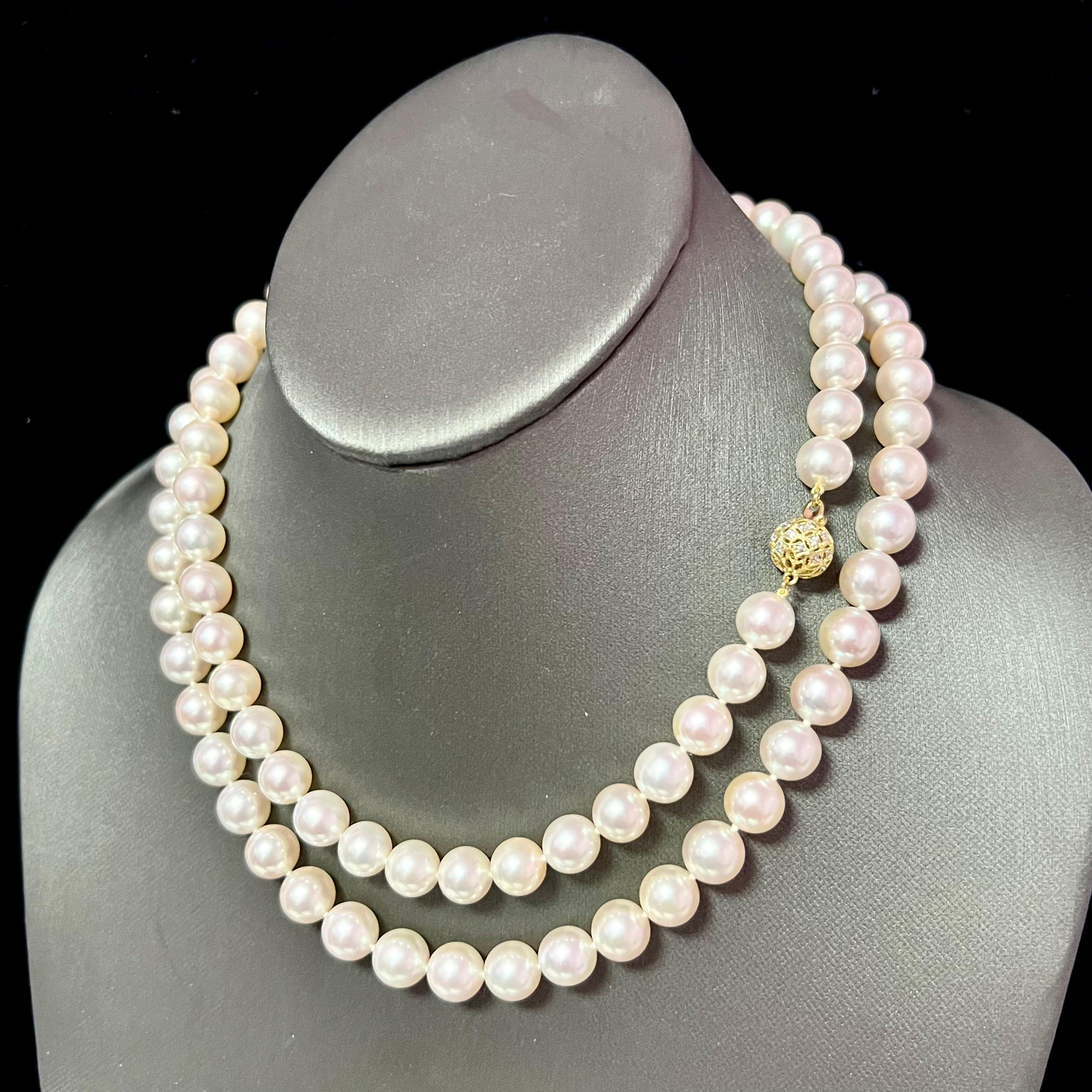 Natural Akoya Pearl Diamond Necklace 35