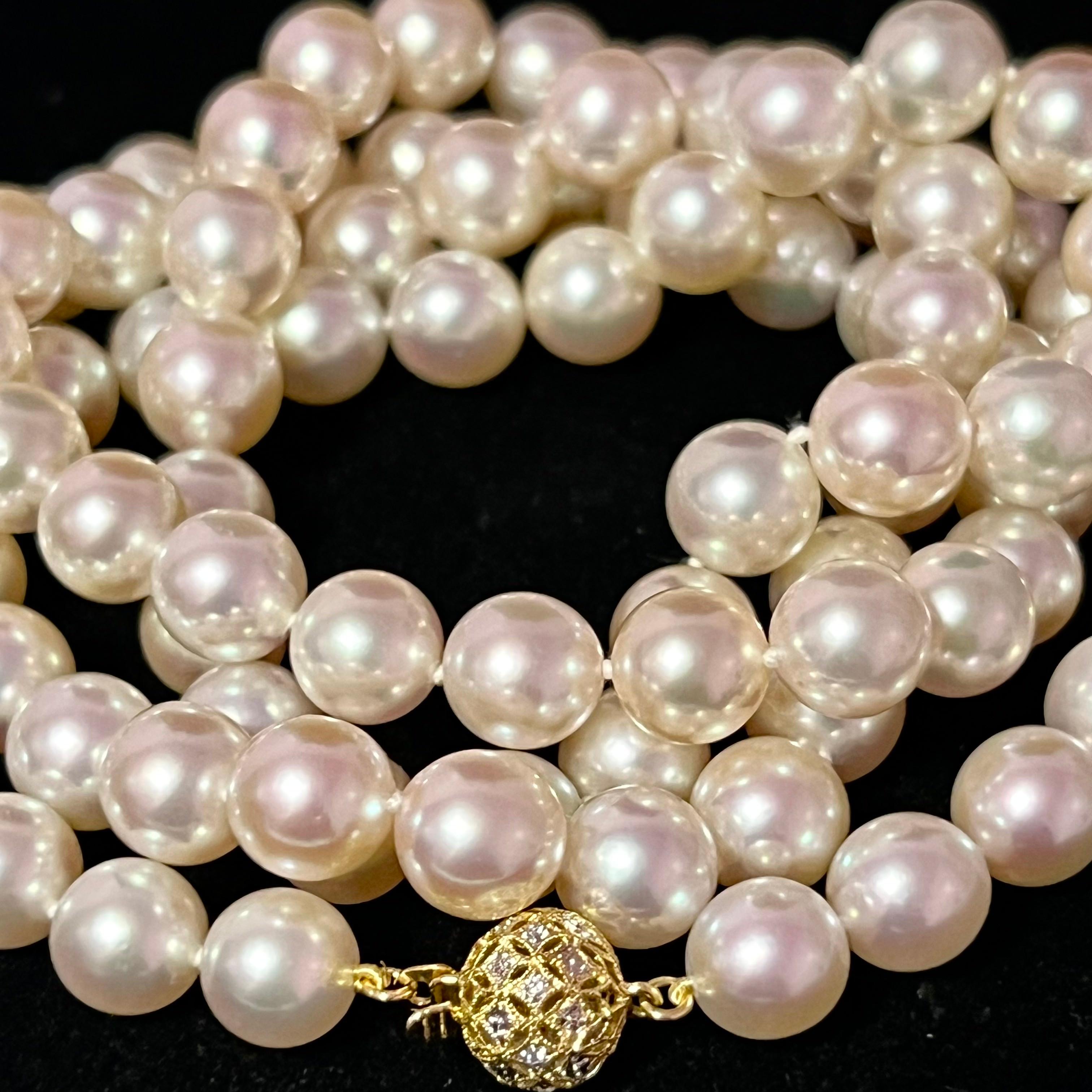 Natural Akoya Pearl Diamond Necklace 35
