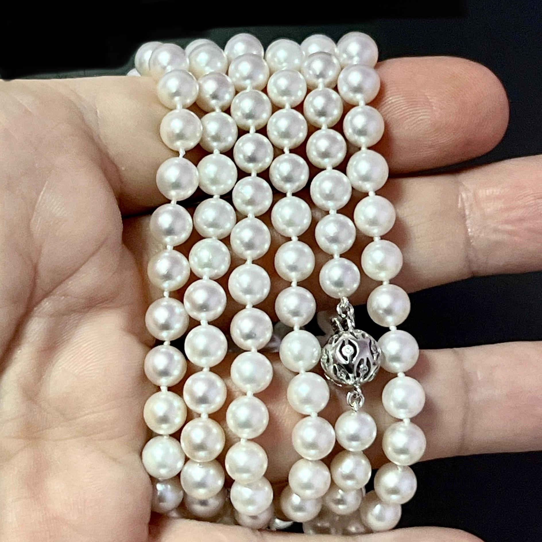 Natural Akoya Pearl Diamond Necklace 49