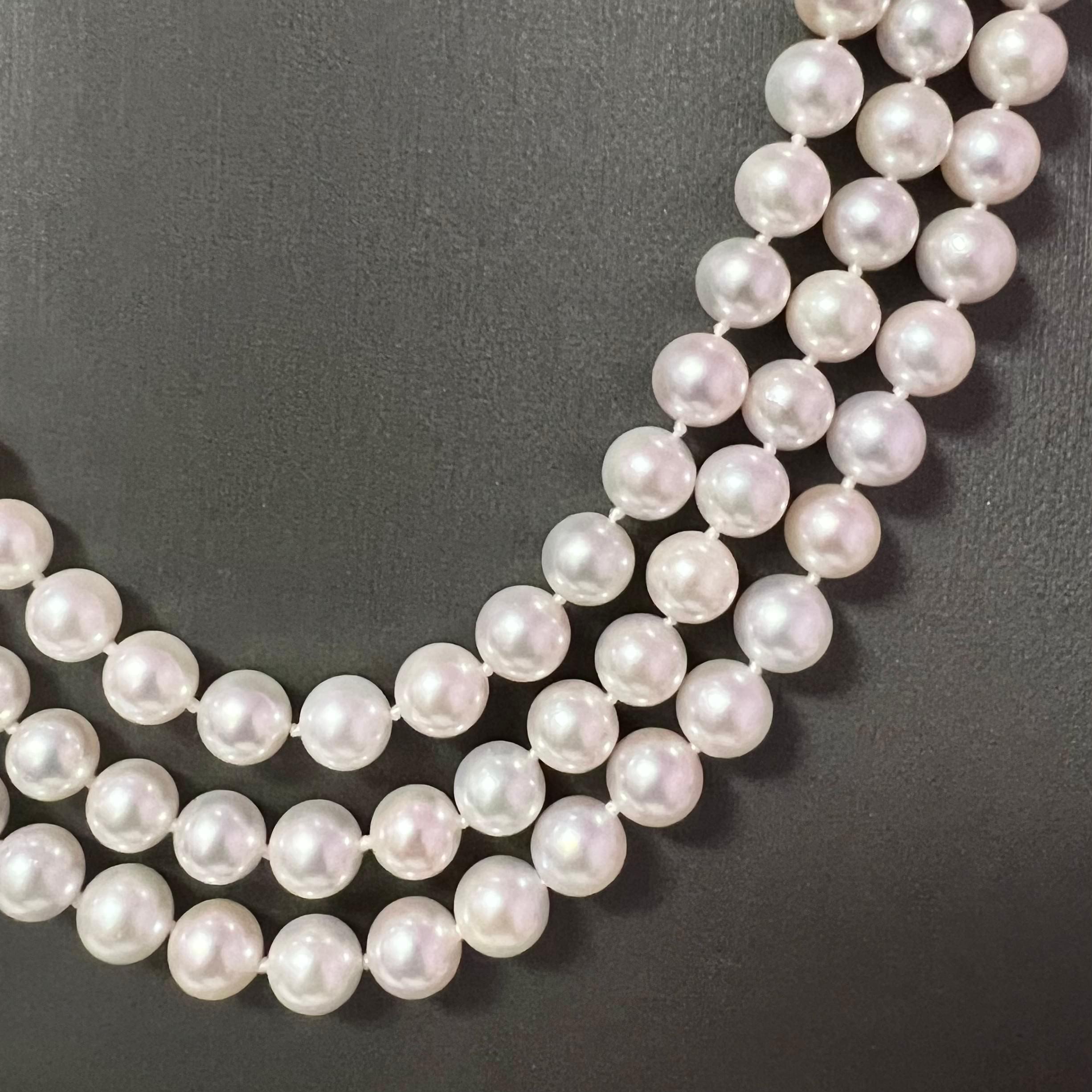 Natural Akoya Pearl Diamond Necklace 60.5