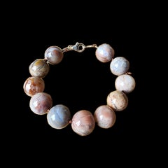 Armband aus Perlen aus natürlichem Alashan-Achat mit Rissmuster