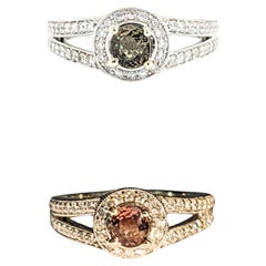 Natural Alexandrite & Diamond Halo Ring In White Gold