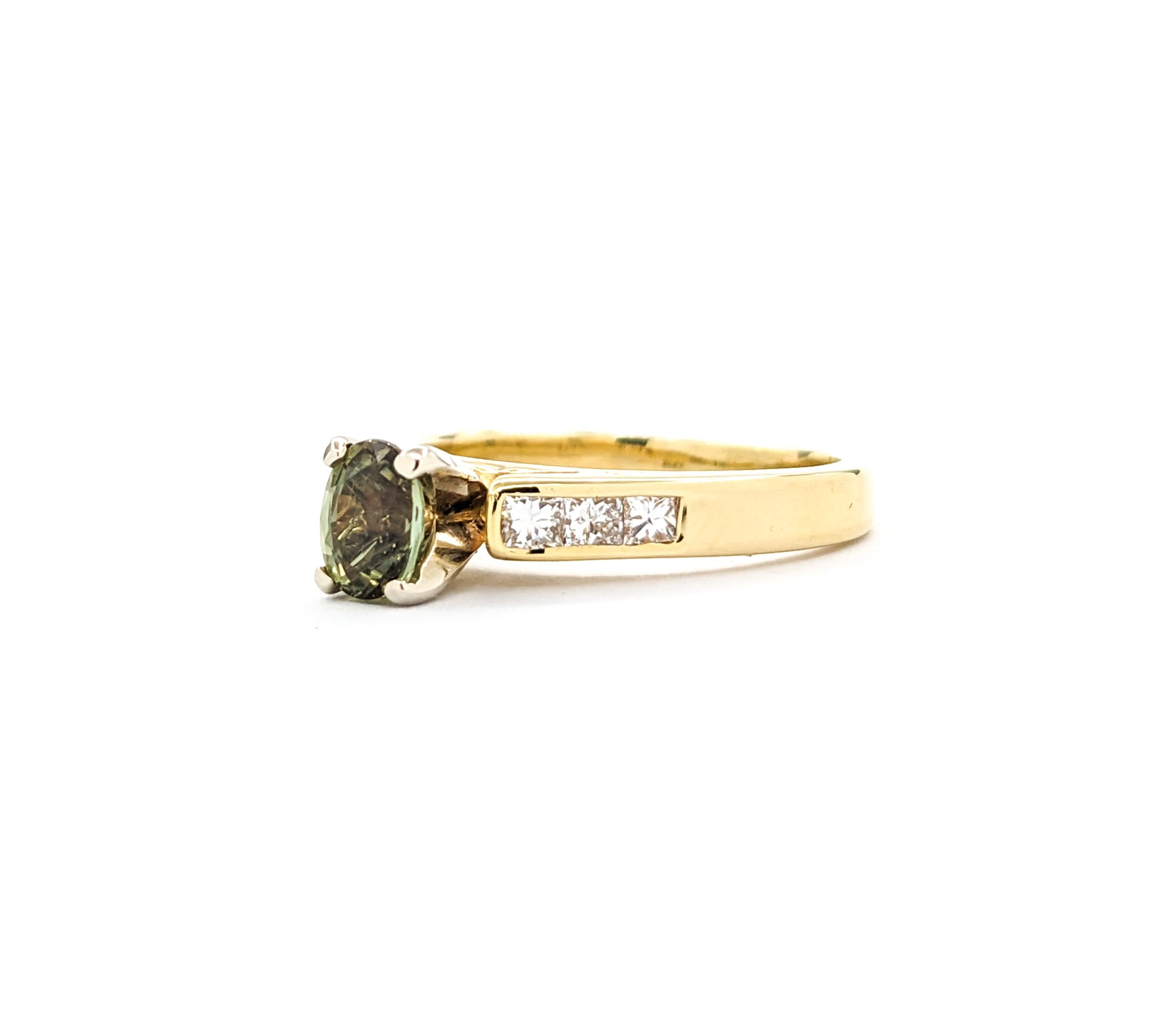 Natural Alexandrite & Diamond Yellow Gold Ring 4