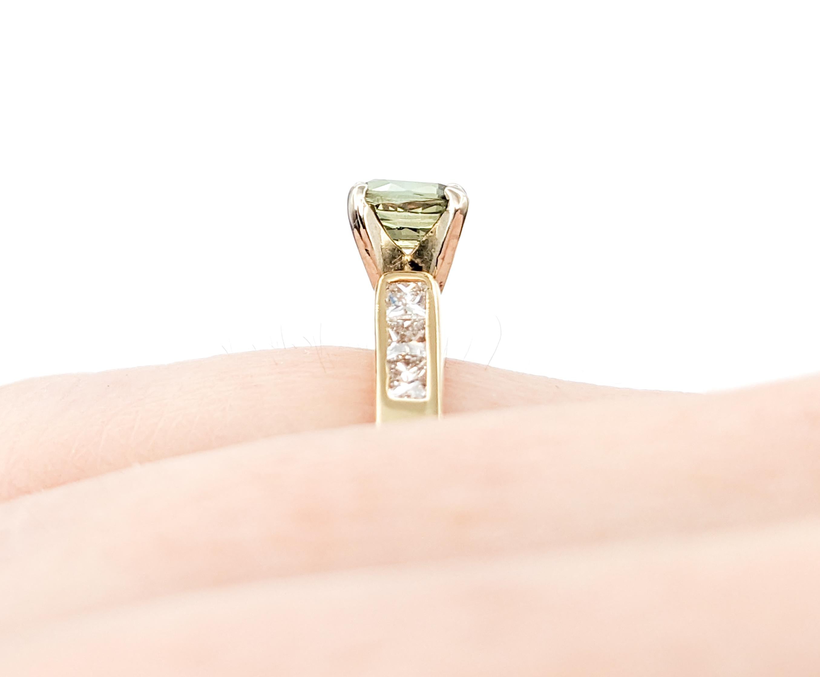 Oval Cut Natural Alexandrite & Diamond Yellow Gold Ring