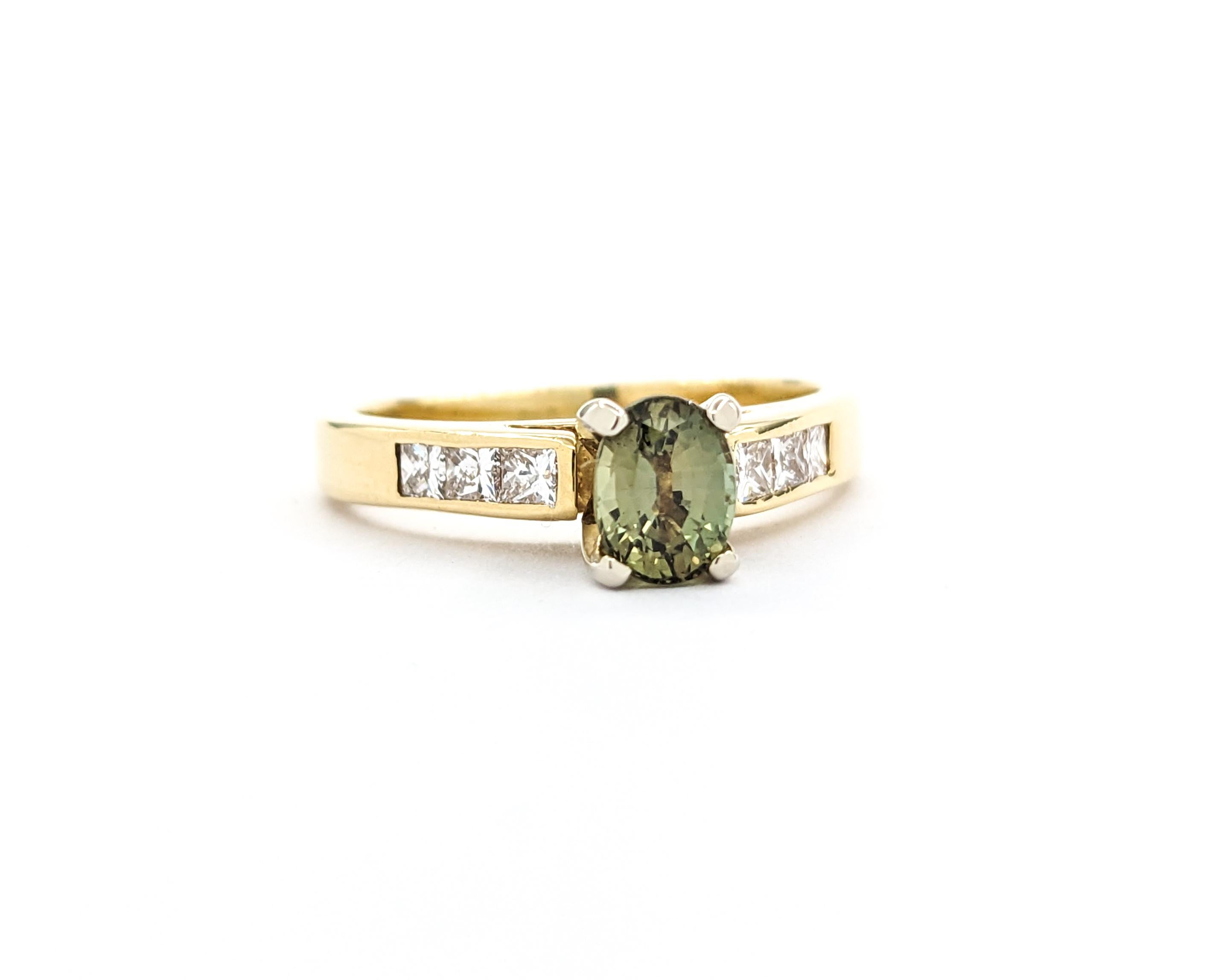 Natural Alexandrite & Diamond Yellow Gold Ring 1