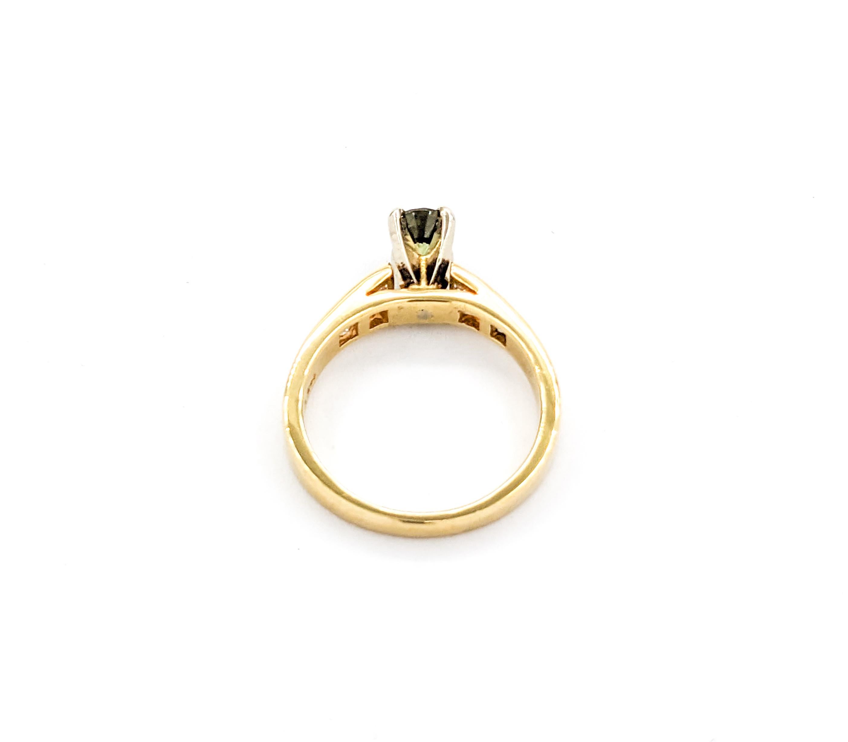 Natural Alexandrite & Diamond Yellow Gold Ring 2