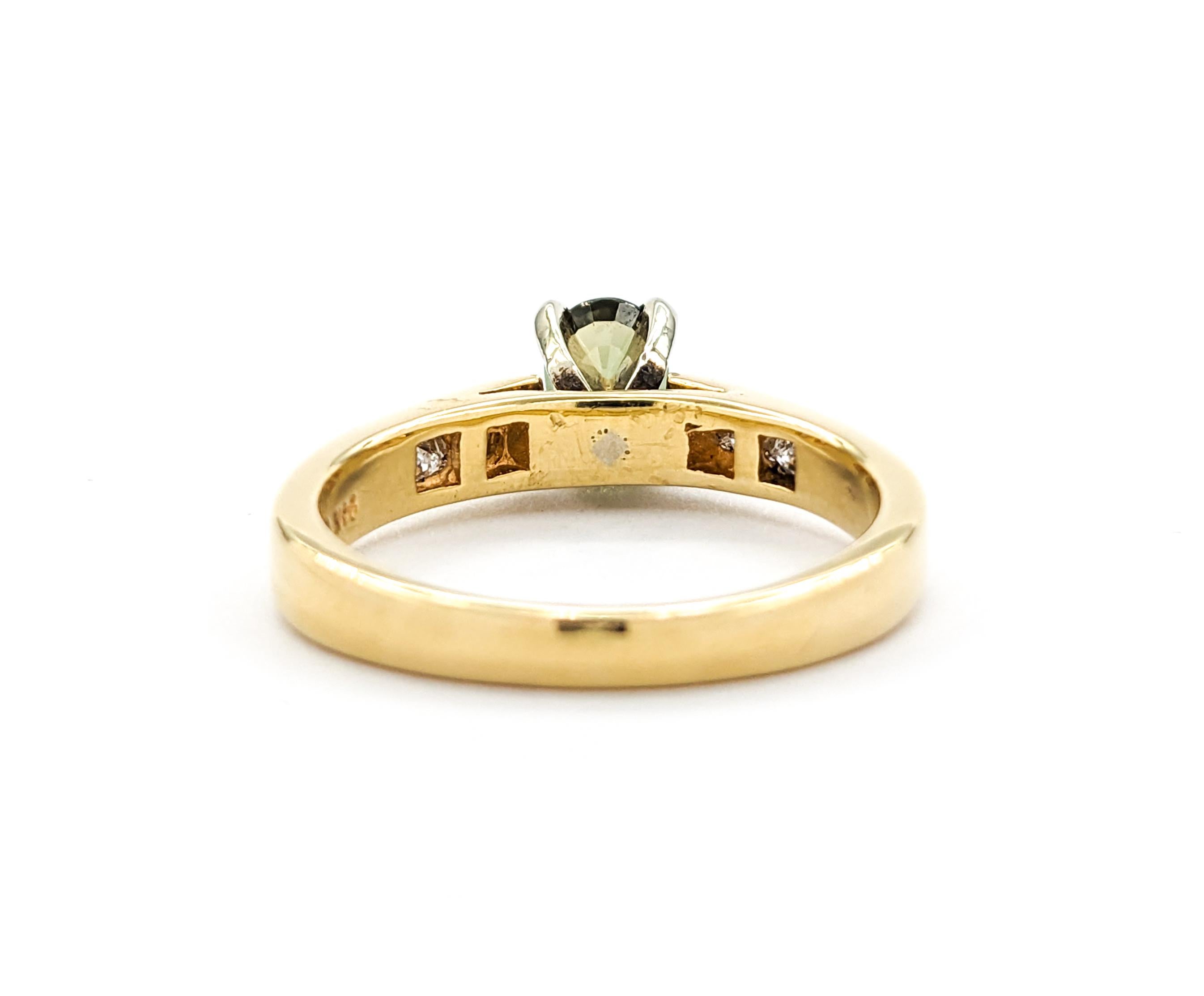 Natural Alexandrite & Diamond Yellow Gold Ring 3