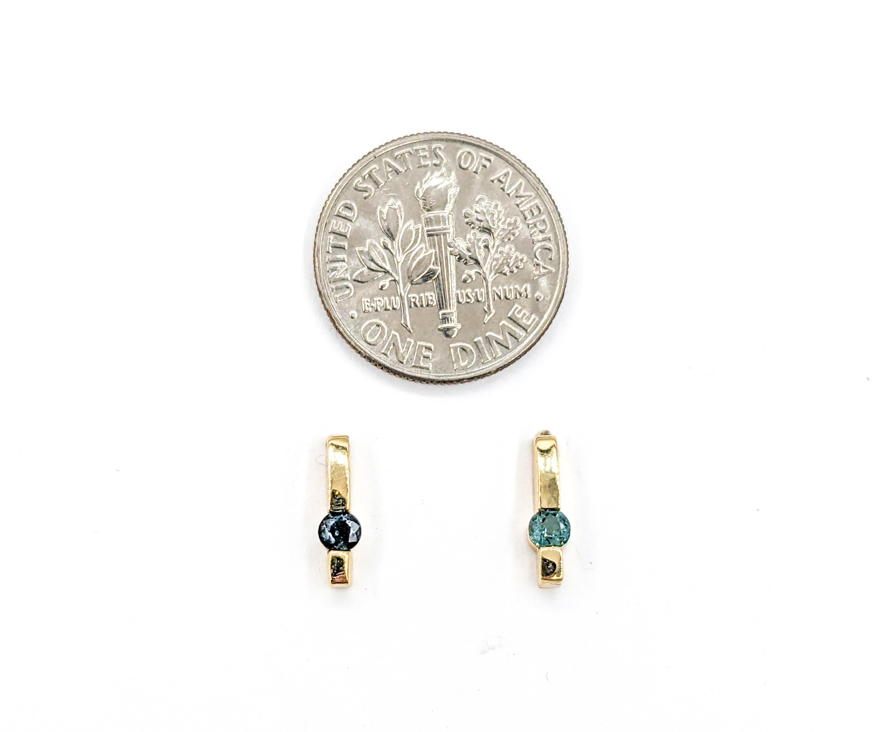 Natural Alexandrite Earrings In Yellow Gold For Sale 1