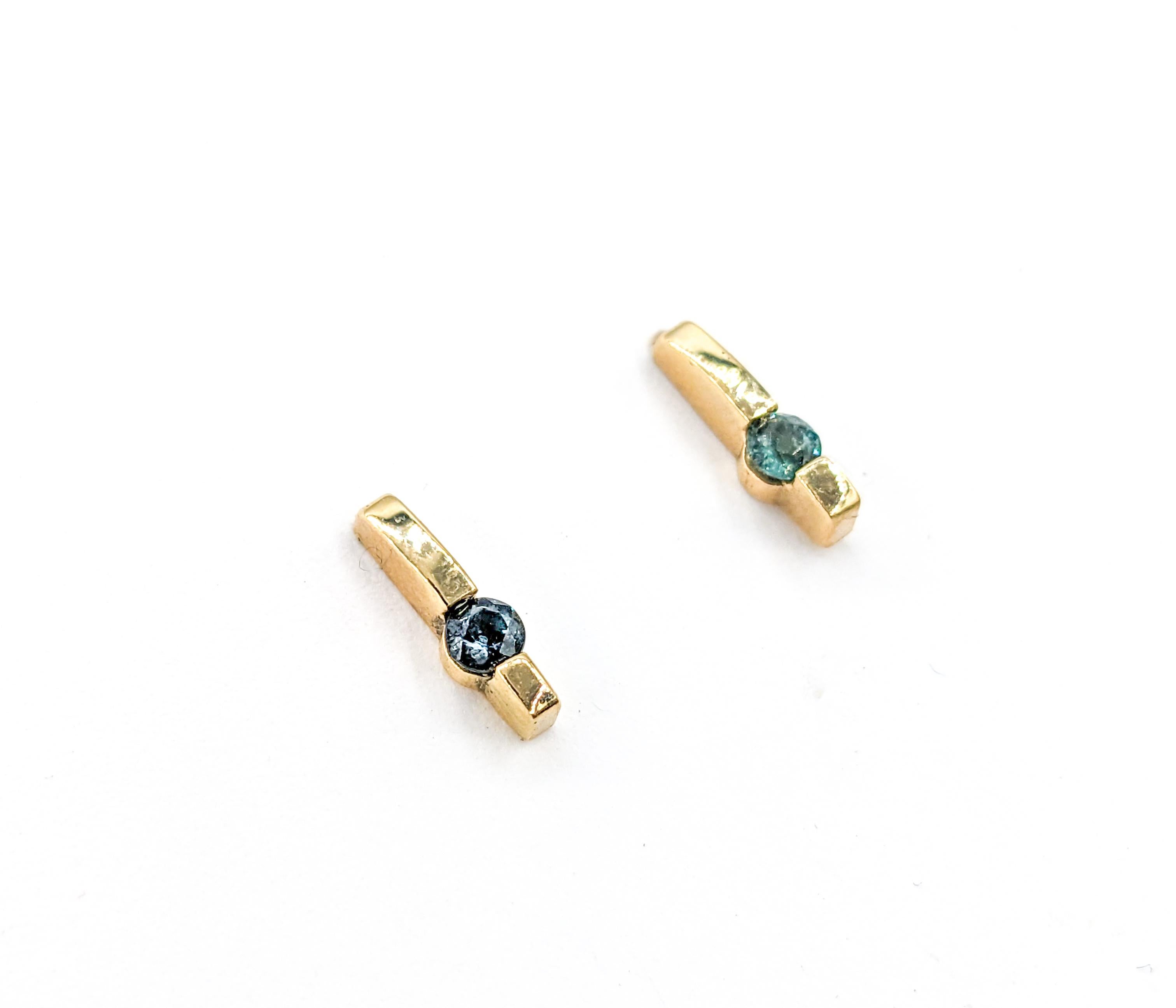 Natural Alexandrite Earrings In Yellow Gold For Sale 2