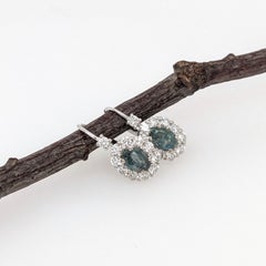 Orecchini di alessandrite naturale con diamanti estratti dalla terra in oro massiccio 14K Ovale 5x3,5